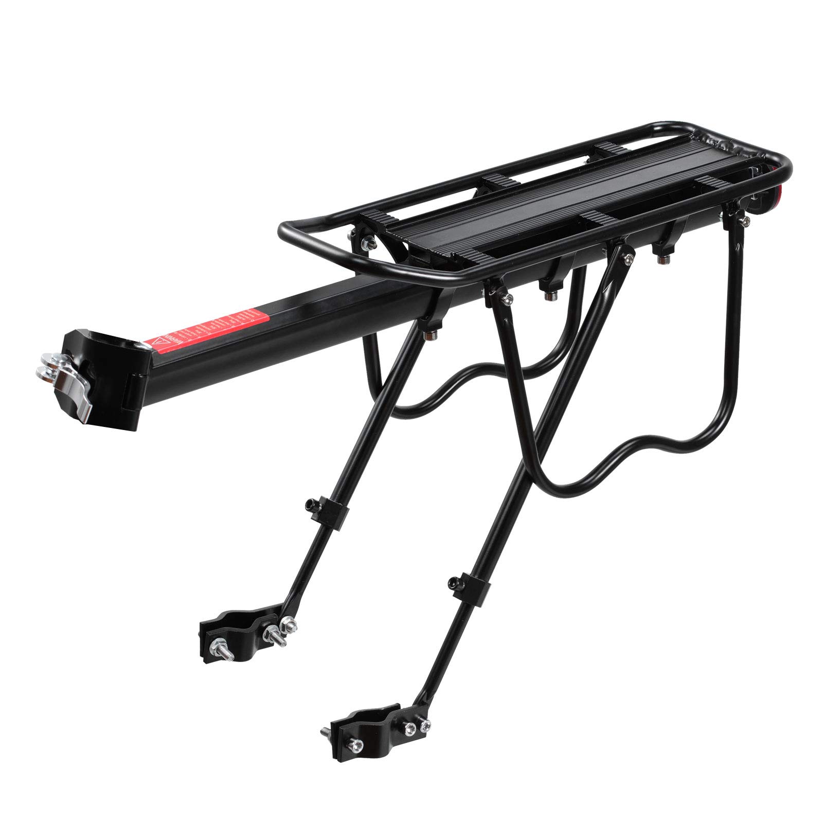 Voilamart Universal Quick Release Rear Bike Rack - Aluminum Alloy Adjustable Bicycle Cargo Carrier with Net (115 LBS Capacity) - Perfect for Commuting, Touring & Grocery Hauling