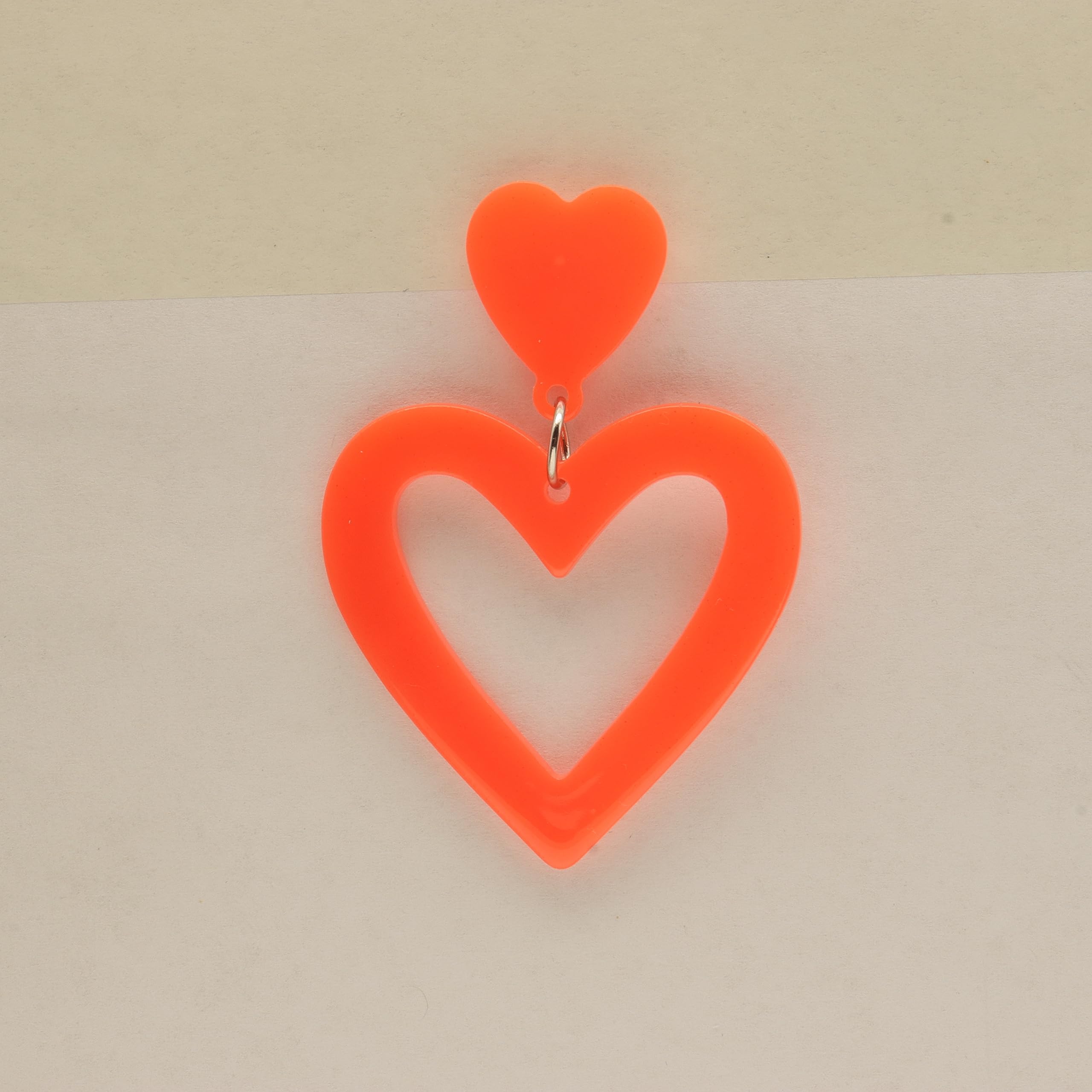 Double Heart Drop Earrings for Women - Lightweight Acrylic Dangling Love Earrings - Valentine's Day, Mother's Day Gift for Her - Perfect for Date Night, Wedding & Special Occasions