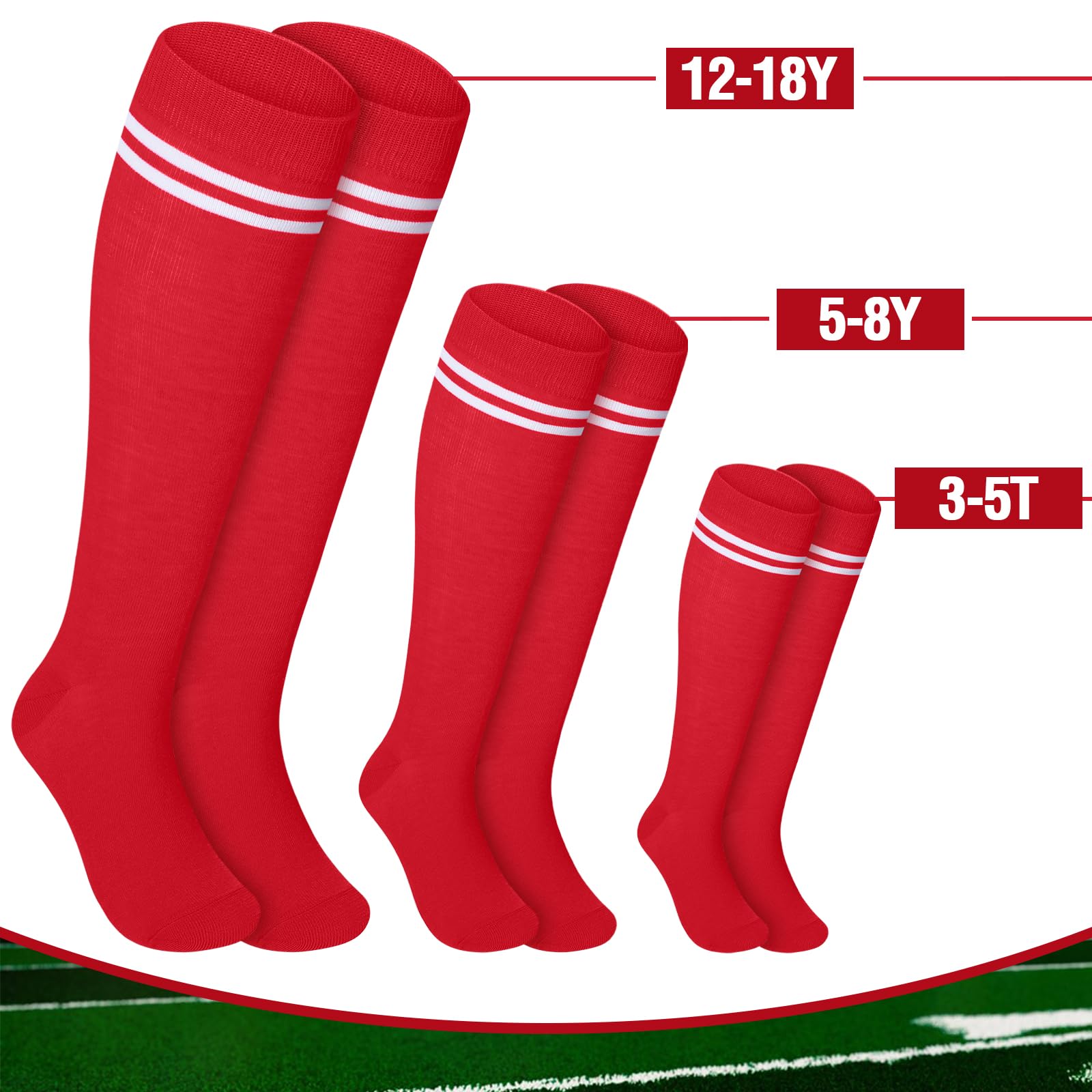 **Ramede Youth Baseball Softball Socks with Adjustable Belt Set for Boys & Girls - Comfortable Athletic Socks & Belt Combo for Kids Sports, Games & Practice**