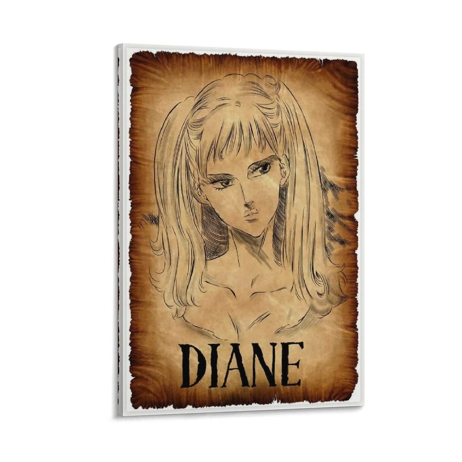 The Seven Deadly Sins Diane Anime Wanted Poster - 24x36 Inch (60x90cm) Canvas Wall Art Print for Living Room, Bedroom & Office Decor - Perfect for Anime Fans & Home Decoration