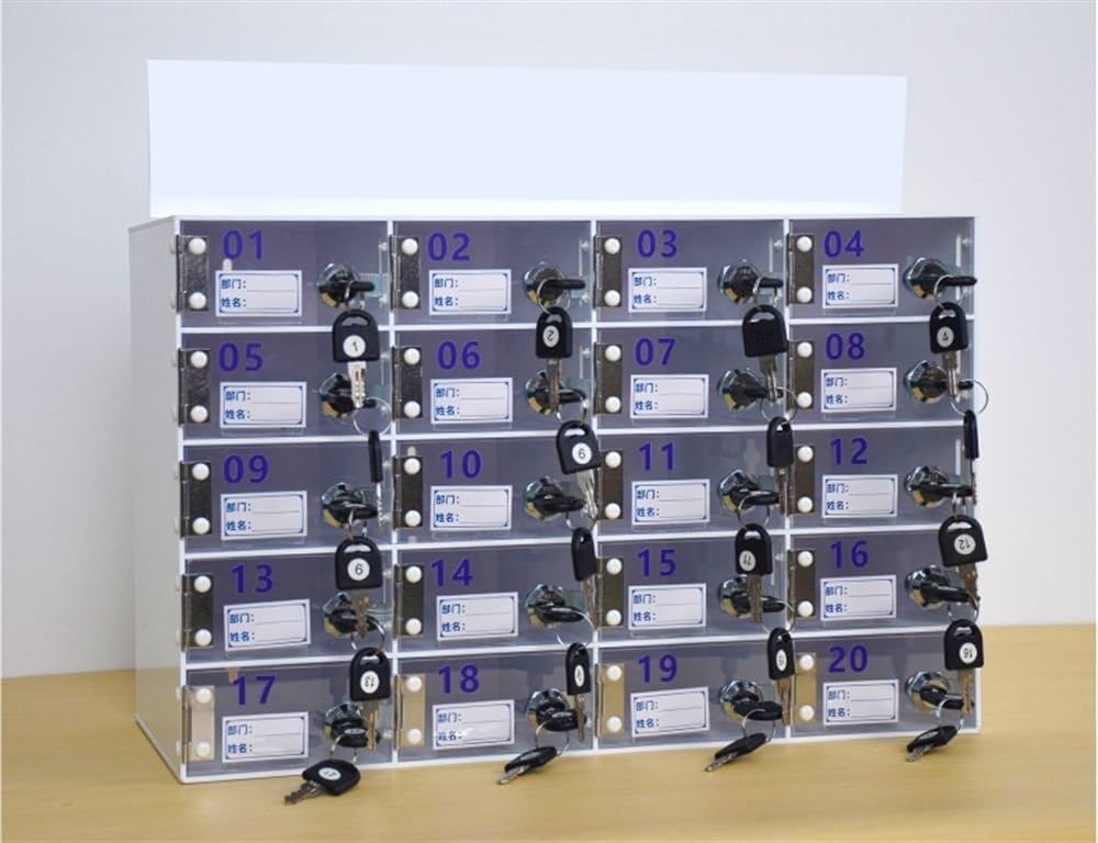 Acrylic Cell Phone Storage Box with 20 Compartments - Clear Lockable Doors, Wall-Mountable Classroom Organizer - Perfect for Schools, Offices & Study Areas to Secure Phones During Class or Meetings