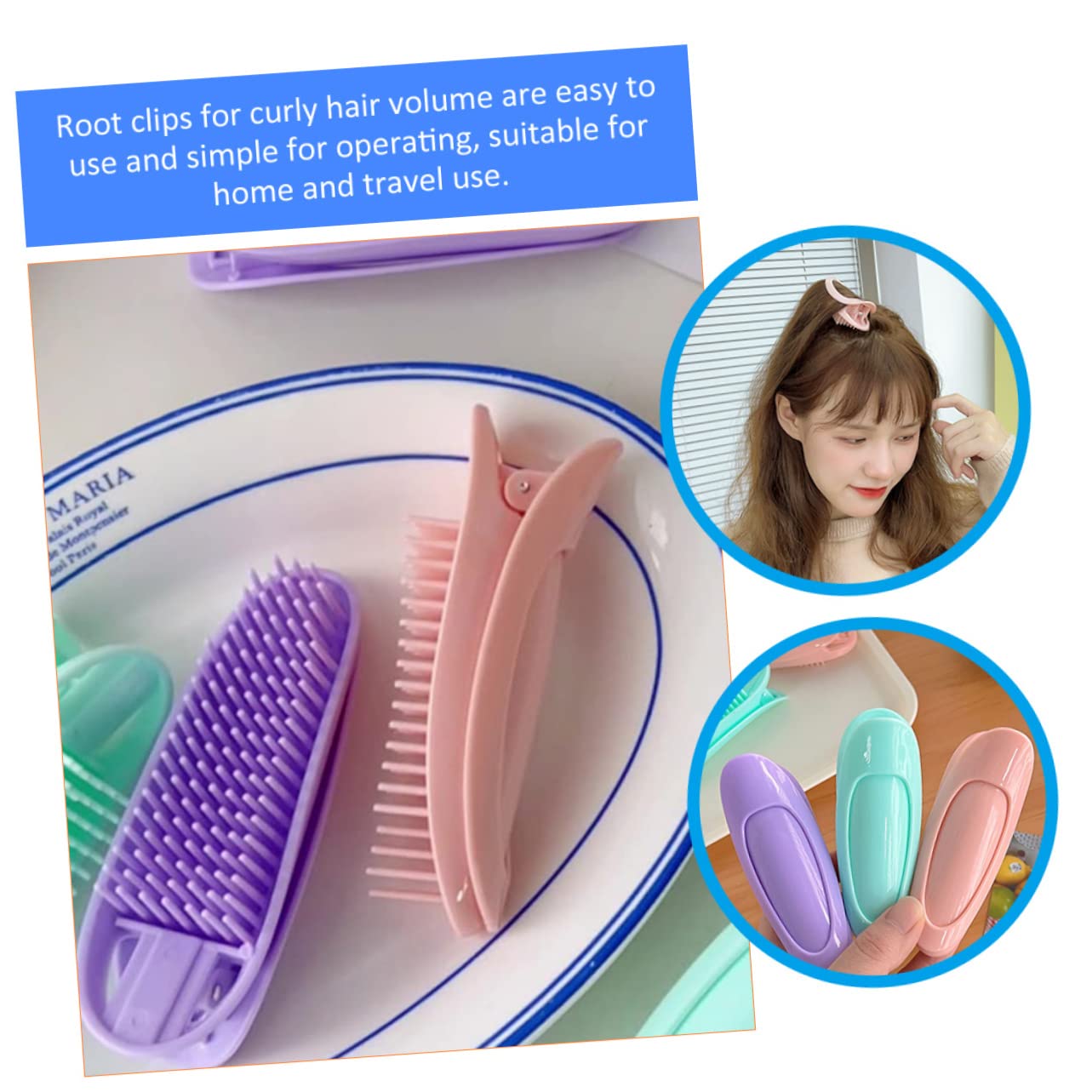 Tofficu 18 Pcs Hair Volumizing Clips & Rollers Set - Plastic Hair Curlers for Short to Medium Hair, Wave & Fluffy Styling - Perfect for Salon, Home Use & Travel Accessories