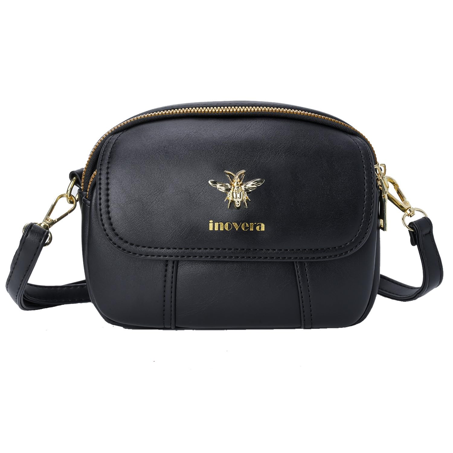 INOVERA Women's Crossbody Sling Bag - Adjustable Strap Shoulder Purse for Daily Use, Fashionable Messenger Handbag for Girls & Women (Black) | Perfect for Work, Travel, Shopping & Casual Outings