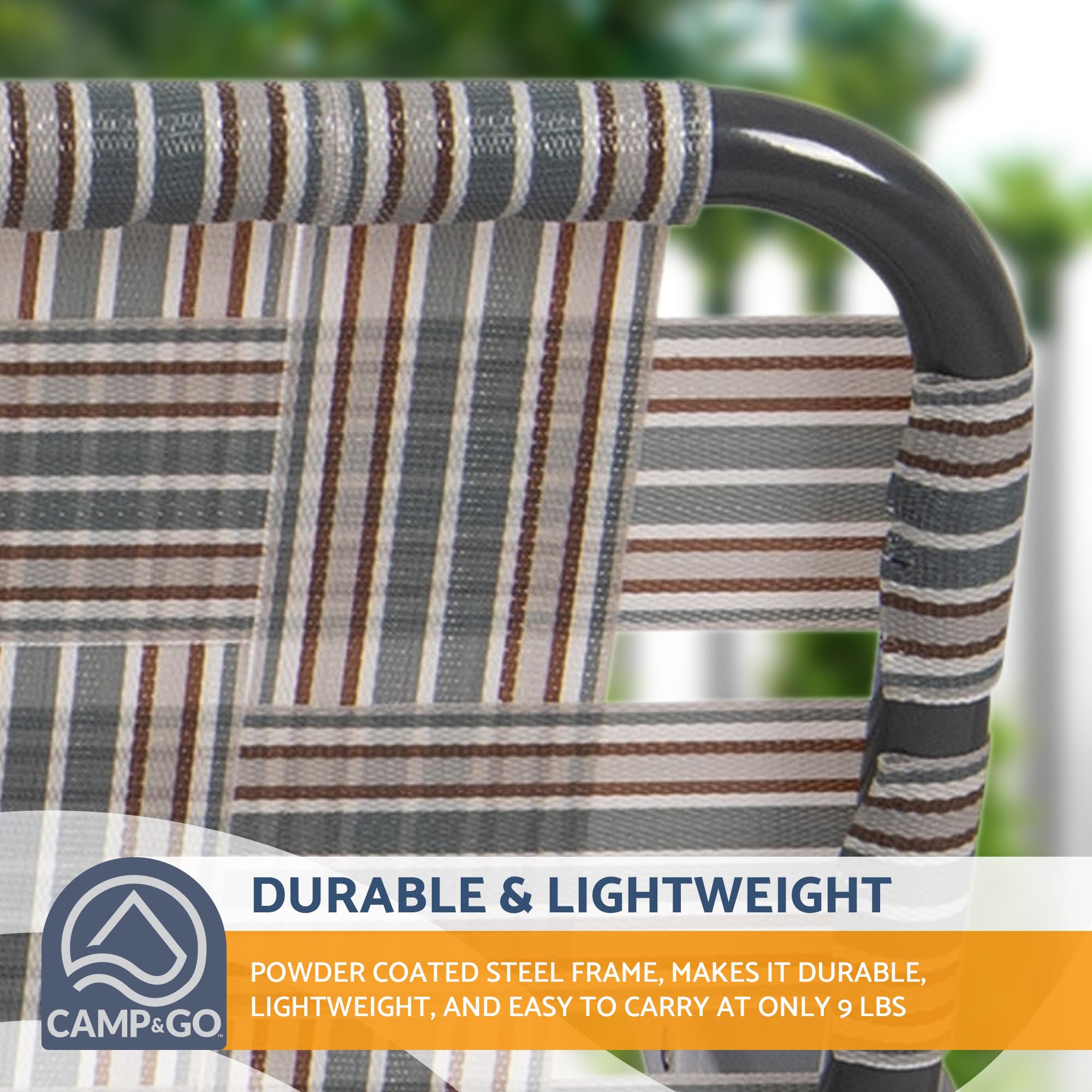 Camp & GO Double Wide Folding Loveseat Chair for Outdoor Camping & Patio - Grey, 45.94
