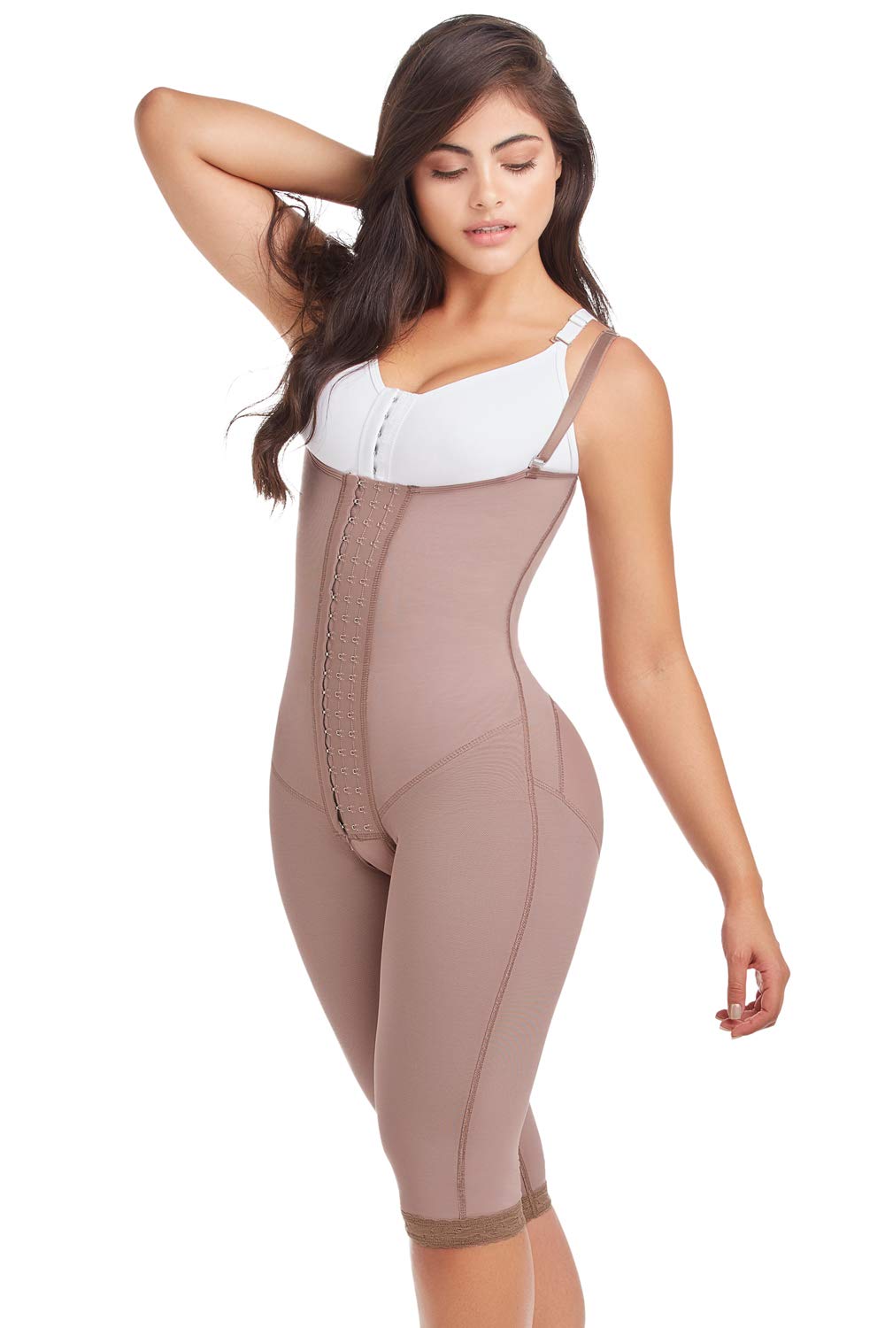 Fajas D'Prada Comfort Open Bust Knee-Length Body Shaper for Women - Slimming Girdle for Tummy Control & Waist Training - Perfect for Postpartum, Workouts & Everyday Wear