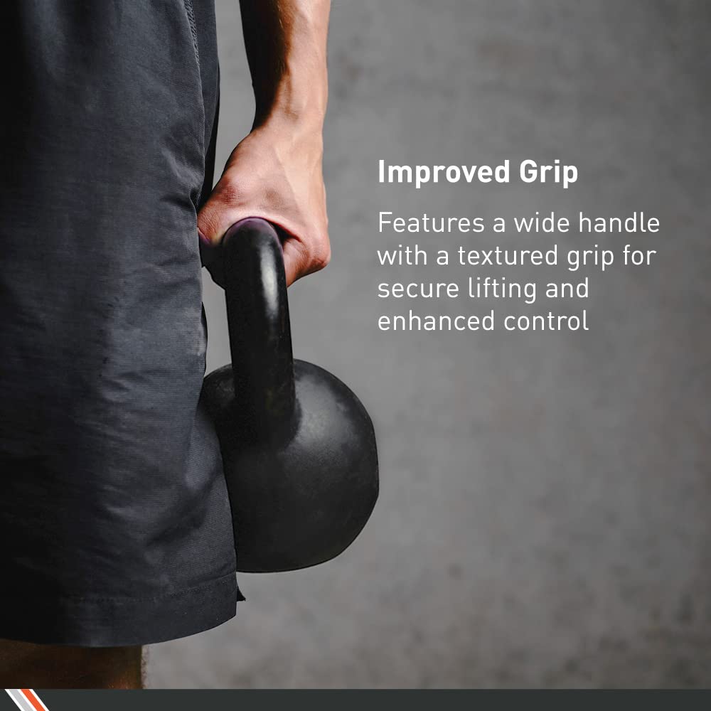 BodySport 80 lb Cast Iron Kettlebell - Heavy Duty Strength Training Equipment for Weightlifting, Core Workouts & Fitness Conditioning - Professional Gym & Home Exercise Equipment for CrossFit, HIIT & Functional Training
