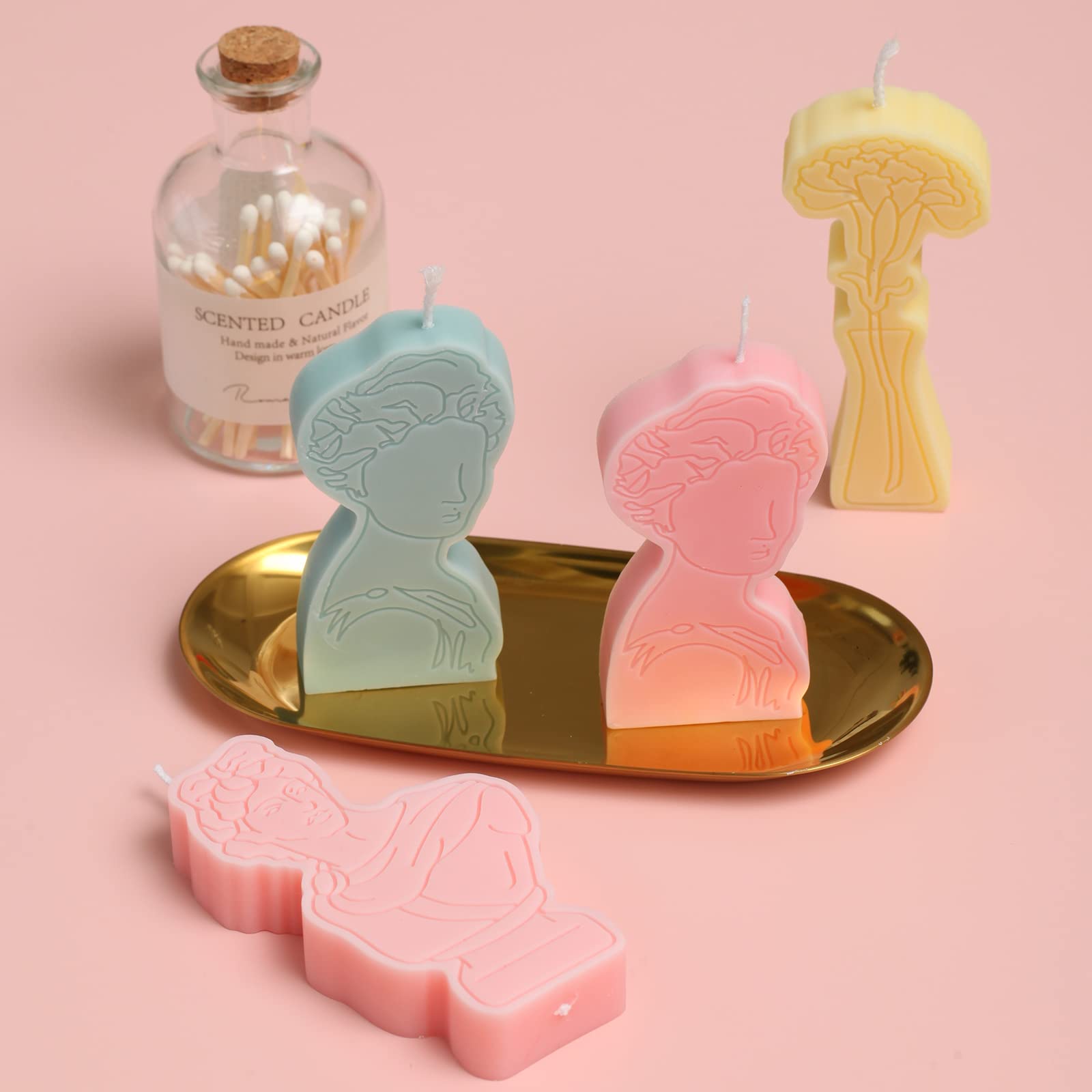BOOWAN NICOLE Greek Mythology Silicone Candle Mold - DIY Scented Wax Making Mould for Goddess Statue Aromatic Candles, Home Decor & Gift Making (Perfect for Halloween, Christmas Decorations & Romantic Ambiance)