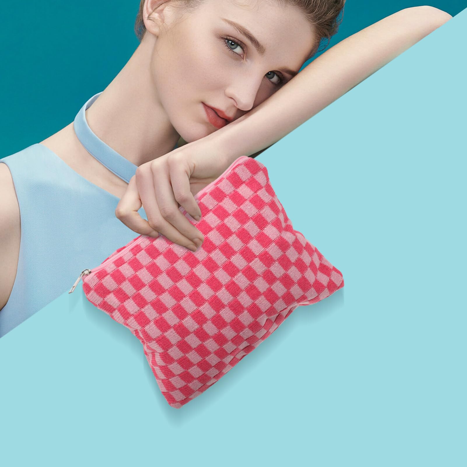Healvian Portable Tampon & Sanitary Napkin Bag - Pink Small Cosmetic Pouch for Women | Perfect for Travel, Gym, Work & Nursing Essentials Storage | Compact Makeup & Feminine Care Organizer