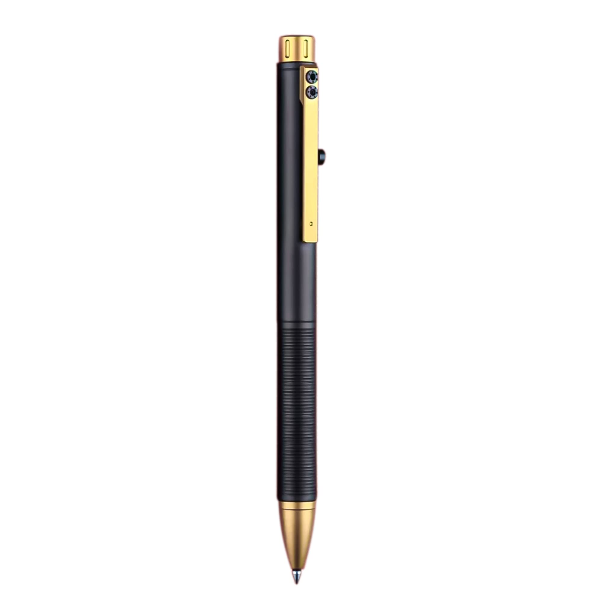 Premium Titanium Bolt-Action Pen with Tungsten Glass Breaker - 5.5 Inch Black & Gold Tactical Writing Instrument - Perfect for EDC, Survival Kits, Emergency Situations & Professional Use