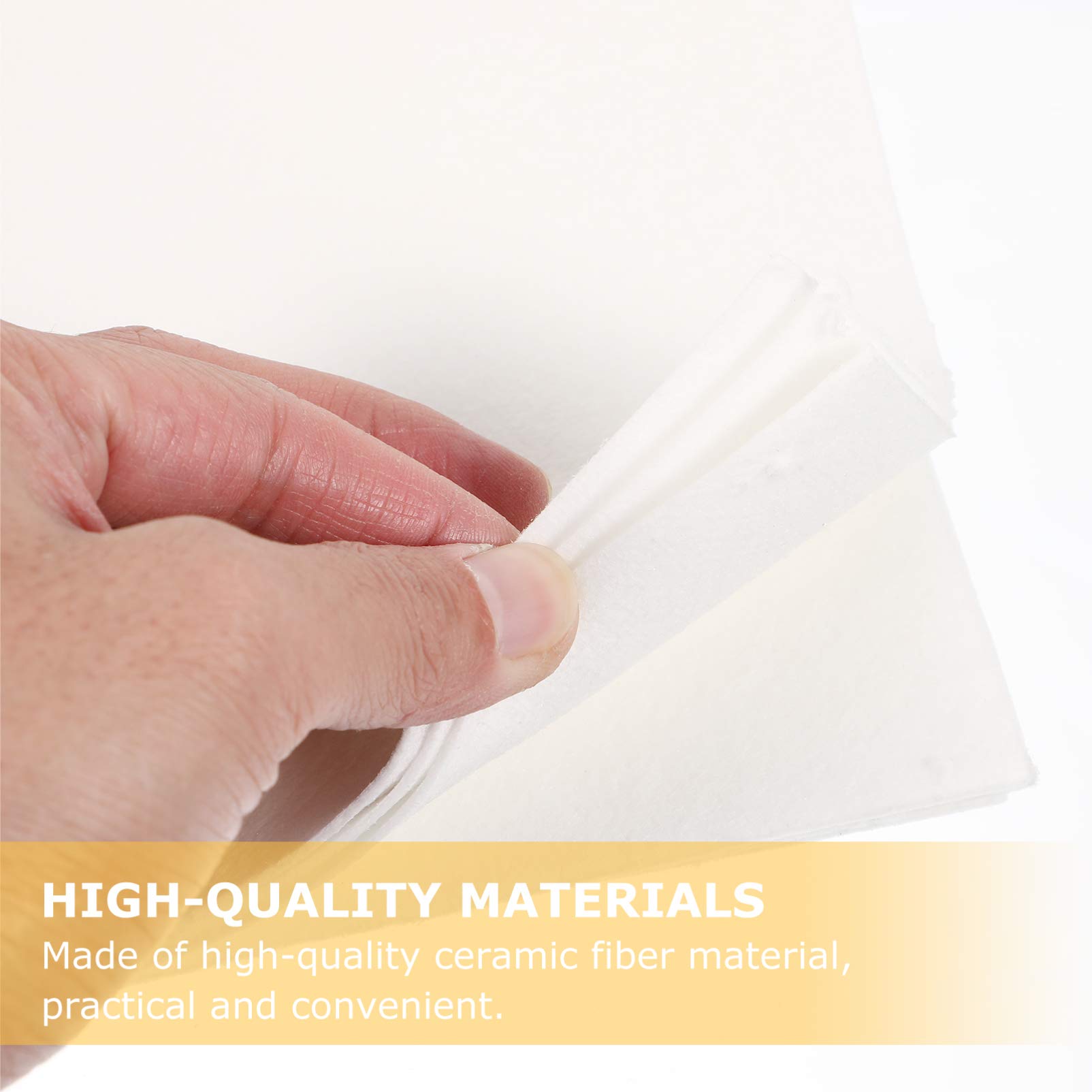EXCEART 10pcs Microwave Kiln Lining Paper - Jewelry Making Square & Round Shelf Tools - Ceramic Fiber Backing Paper (A4 Size, White) for DIY Metal Clay, Glass Fusing & Small Ceramic Projects