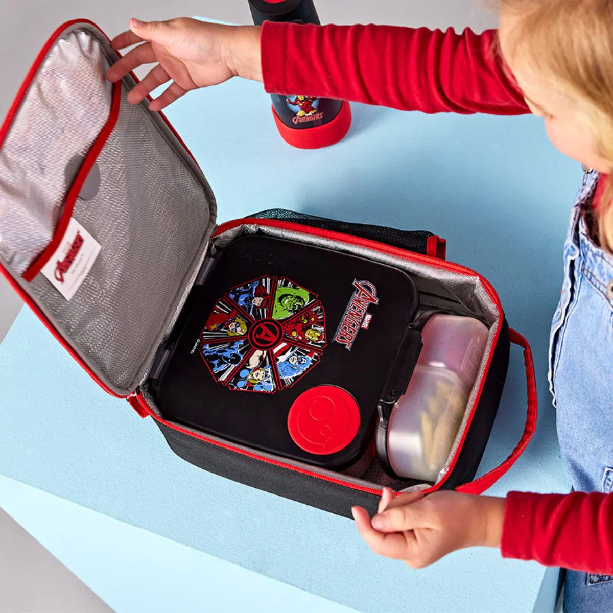 b.box Flexi Insulated Lunch Bag - Marvel Avengers Design | Leak-Proof Kids Lunch Box for School, Work & Picnics | BPA-Free Thermal Food Container for Hot & Cold Meals