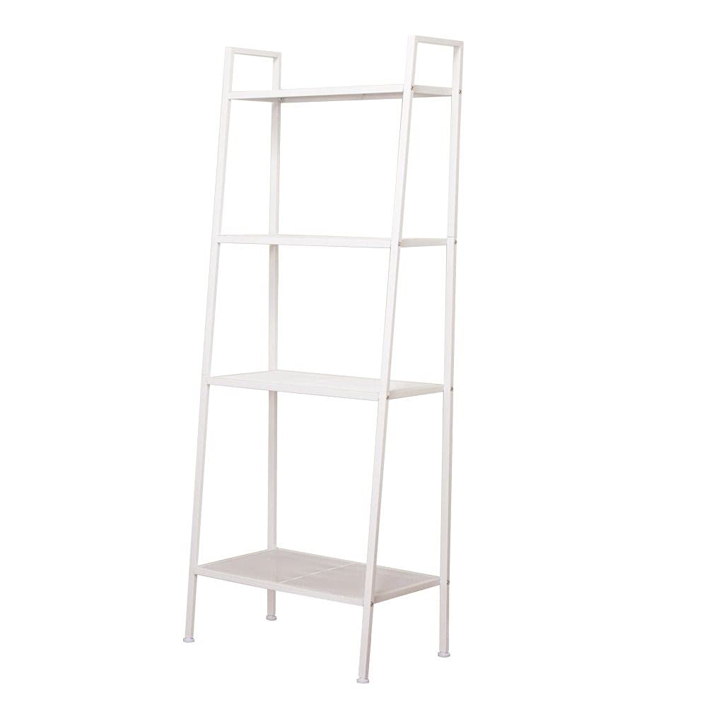 4-Tier Ladder Bookcase Shelf - White Wooden Storage Shelf for Books, Plants & Home Decor | Perfect for Living Room, Bedroom & Office Organization