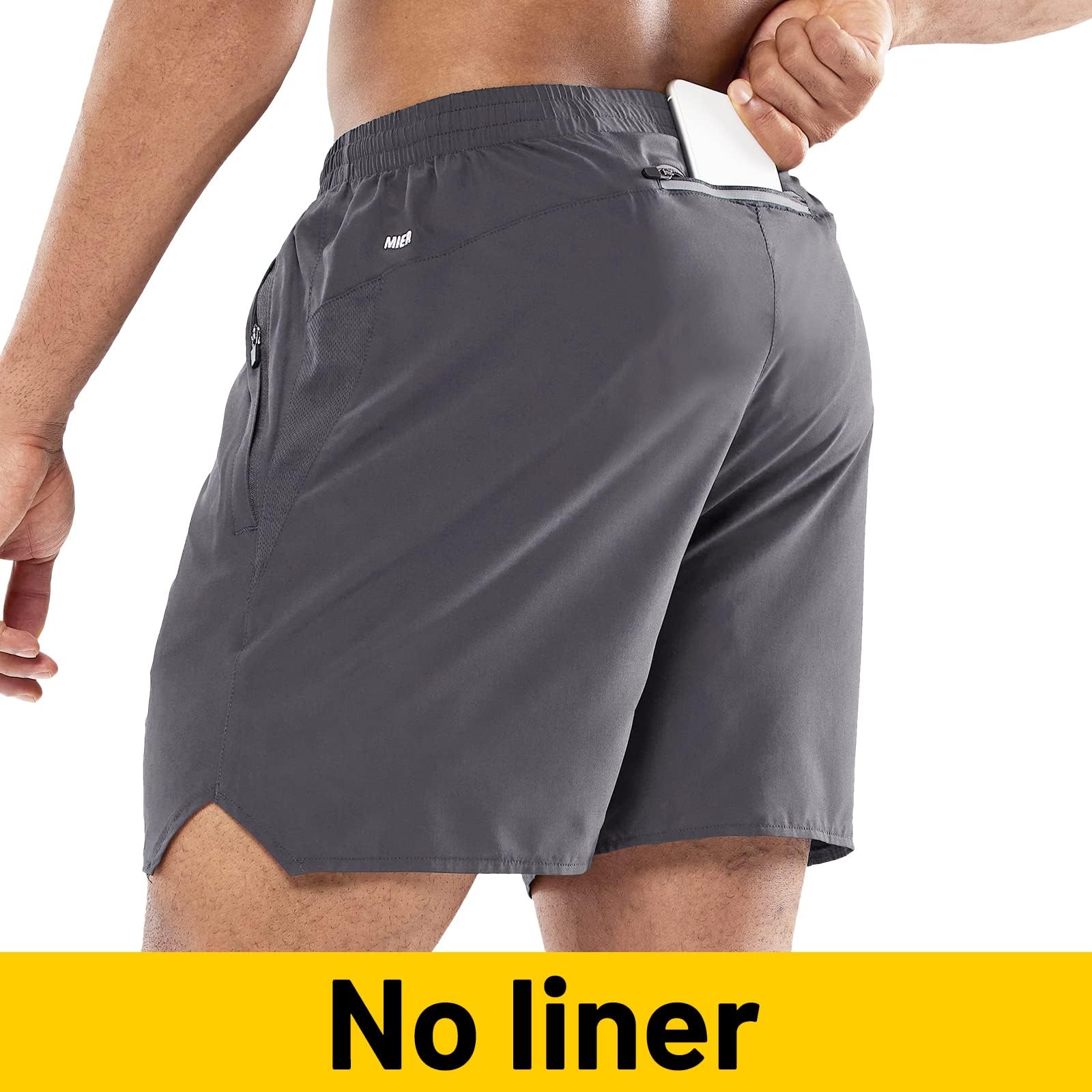 MIER Men's 5 Inch Athletic Shorts - Lightweight Running, Workout & Gym Shorts with Zipper Pockets (2 Pack) - Perfect for Jogging, Training & Outdoor Activities