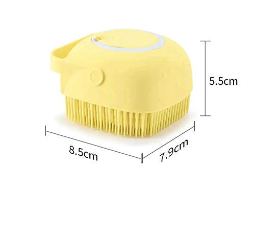 Plenzo Silicone Bath Body Brush with Shampoo Dispenser - Soft Bristle Shower Massage Brush for Men & Women | Exfoliating & Cleansing | Perfect for Spa, Back Scrubbing & Relaxing Bath Time (Multicolor)