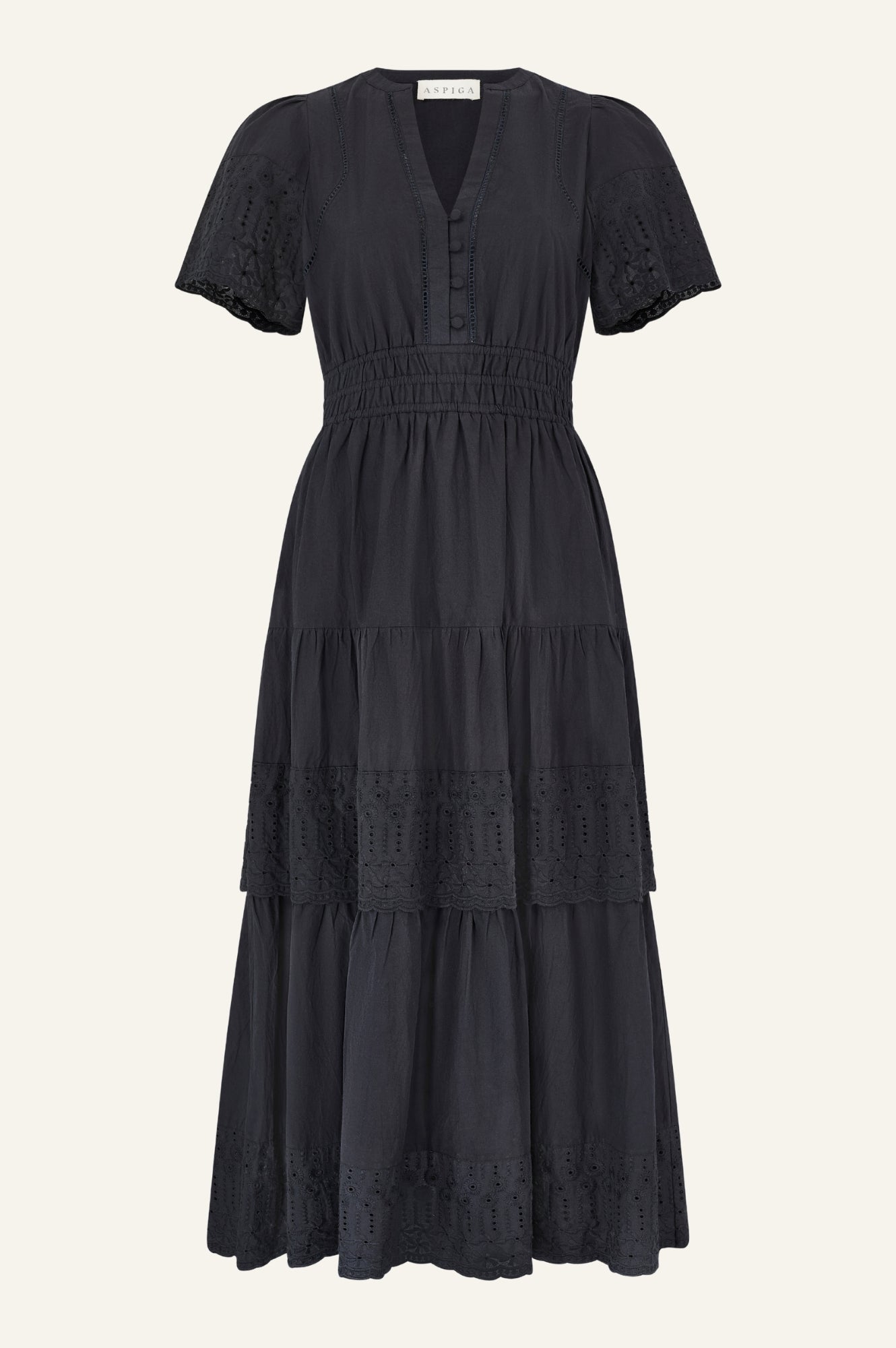 Sienna Embroidered Dress for Women - Elegant Black Floral Lace Maxi Dress | Perfect for Weddings, Parties & Special Occasions