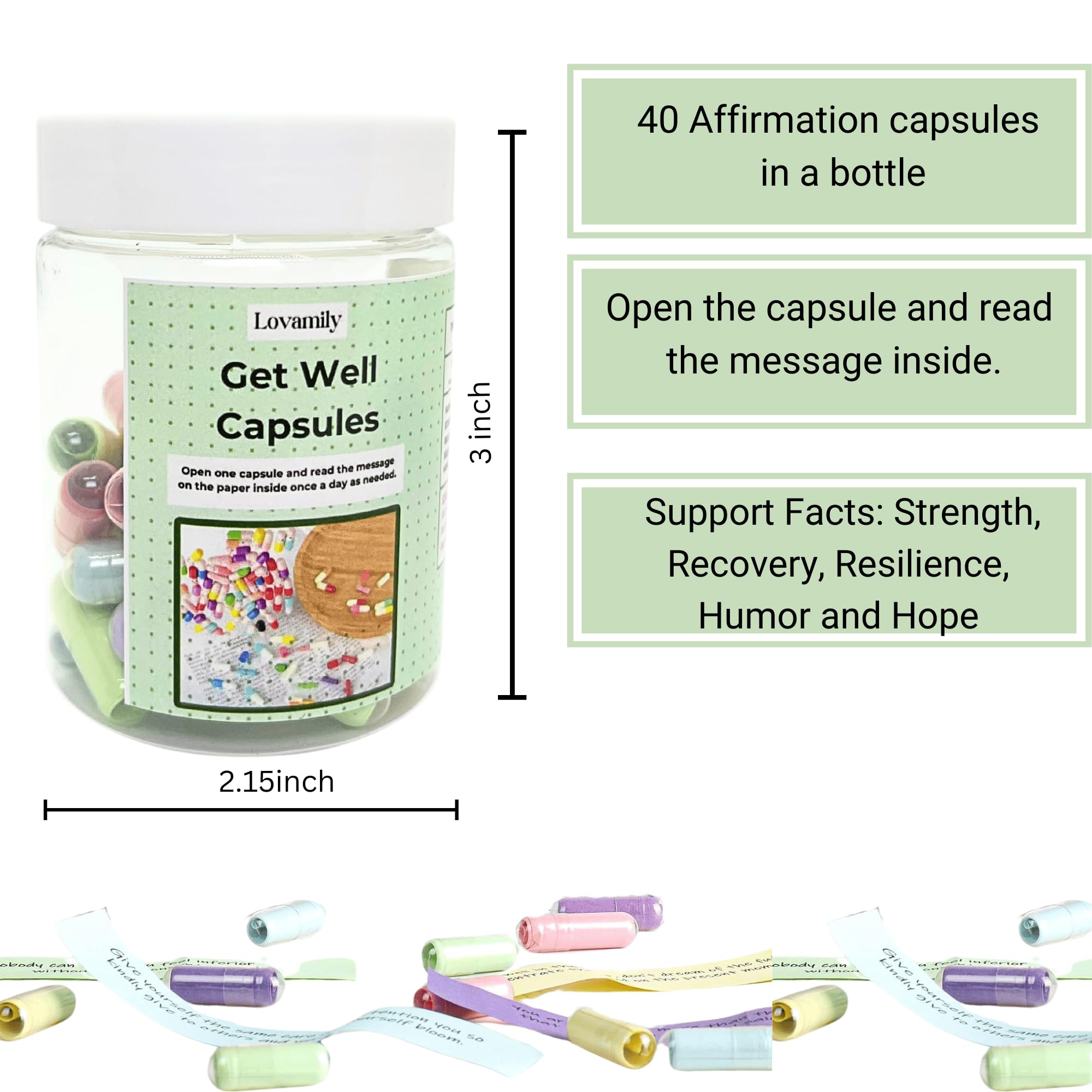 Get Well Soon Gift Basket - Inspirational Message Capsule Bottle with Crochet & Card for Women, Men, Patients - Thoughtful Recovery Present After Surgery, Chemo, Illness - Perfect for Friends, Family & Coworkers | Hospital Care Package, Post-Surgery Cheer, Cancer Support Gift