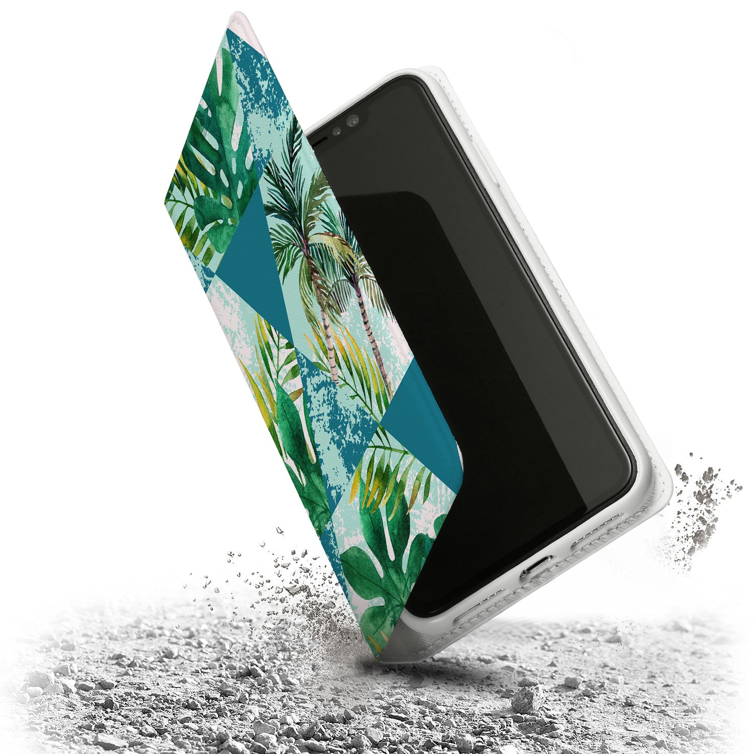 Geometric Flower iPhone Wallet Case - Slim Card Holder for Credit Cards & ID - Perfect for Everyday Use, Travel & Shopping