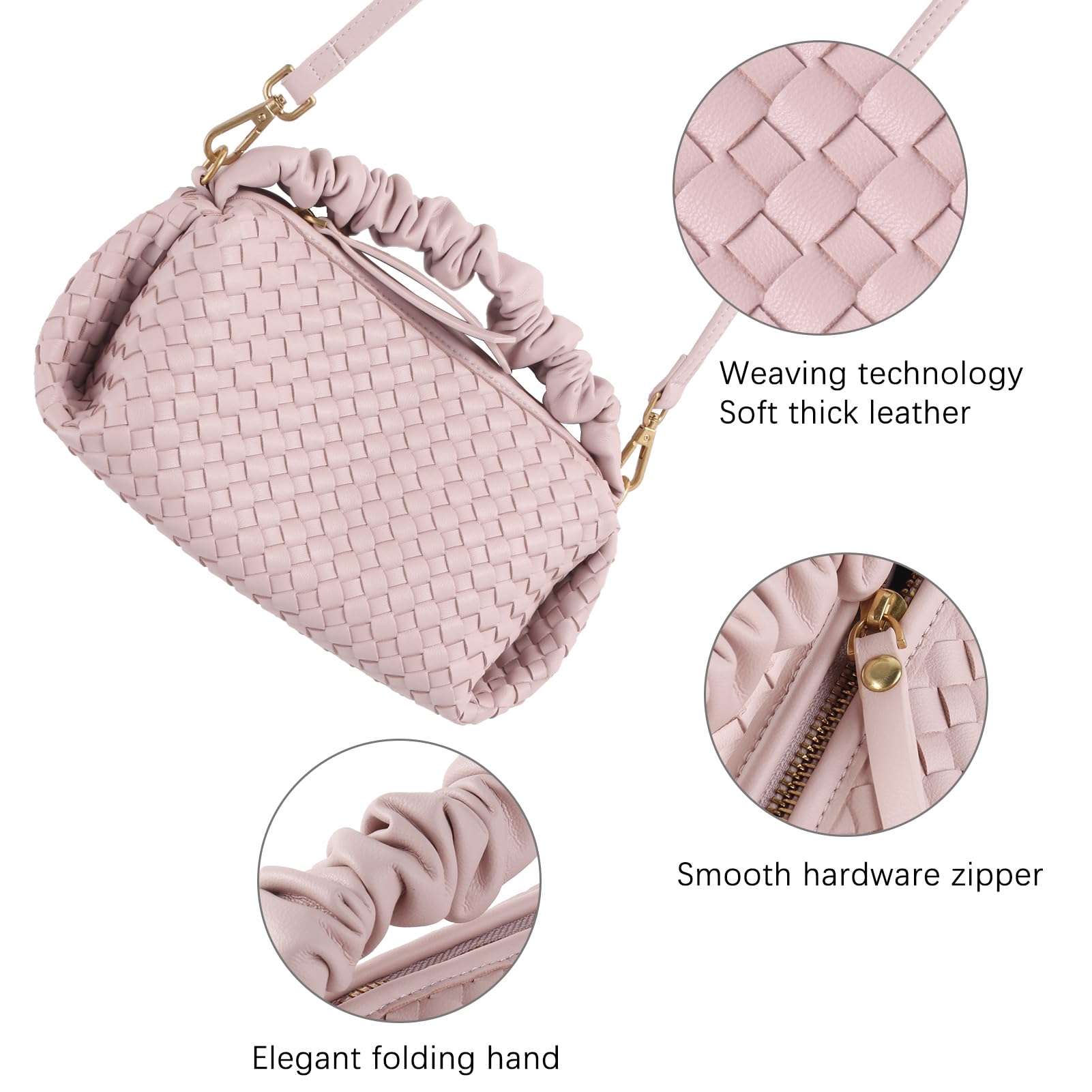 Stylish Vegan Leather Woven Crossbody Bags for Women - Designer Small Handbags & Evening Clutch Purses | Perfect for Parties, Date Nights & Casual Outings
