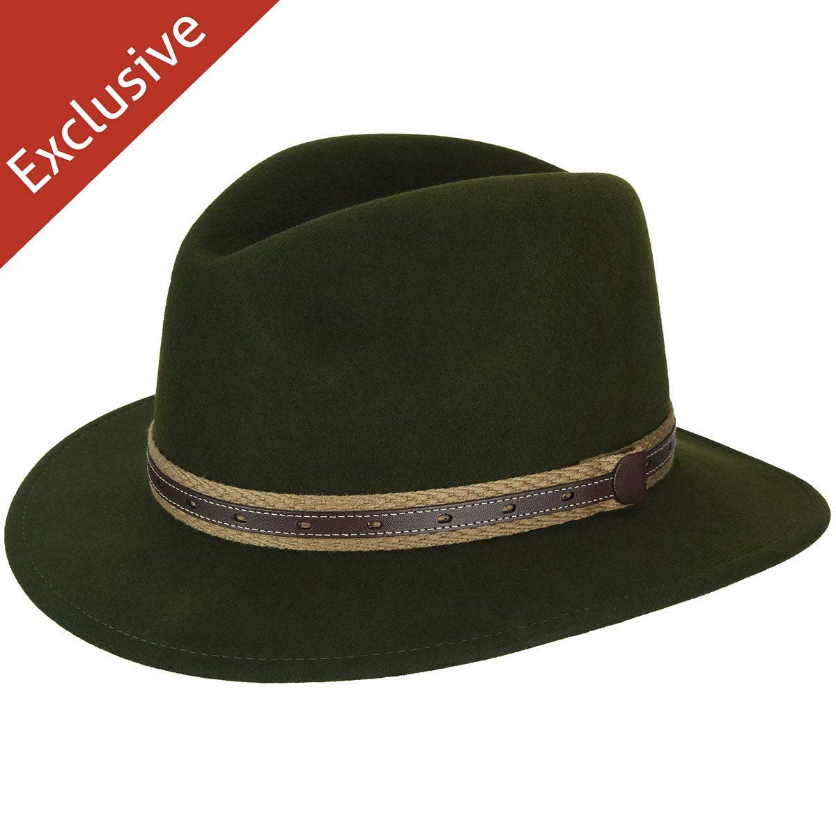 Men's Safari Fedora Hat by Hats.Com - Stylish Outdoor Adventure Hat for Hiking, Travel & Casual Wear
