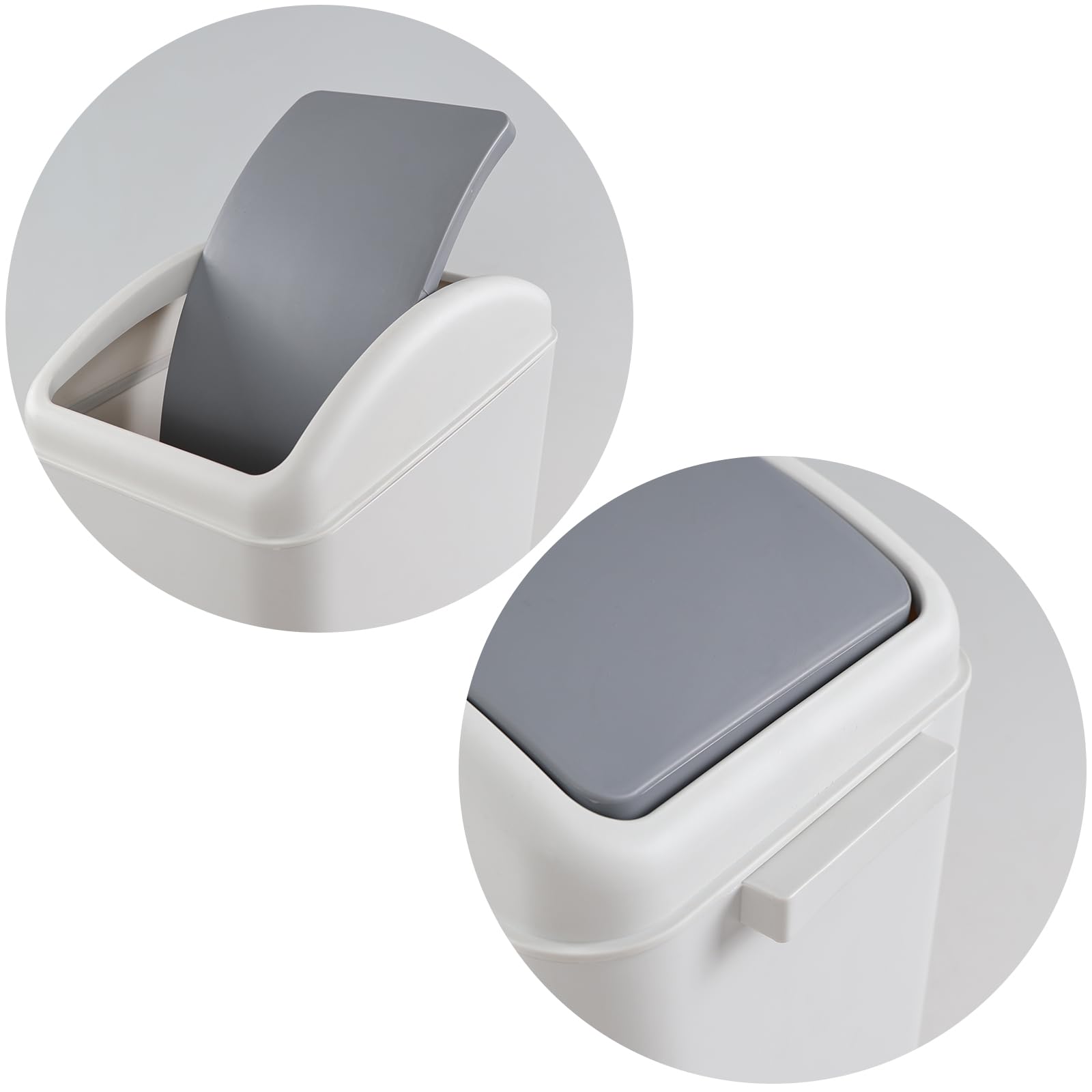 4.5 Gallon Swing Top Garbage Can with Lid - 3 Pack Plastic Trash Bin for Kitchen, Bathroom, Office & Outdoor Use - Durable Waste Basket for Home & Commercial Spaces