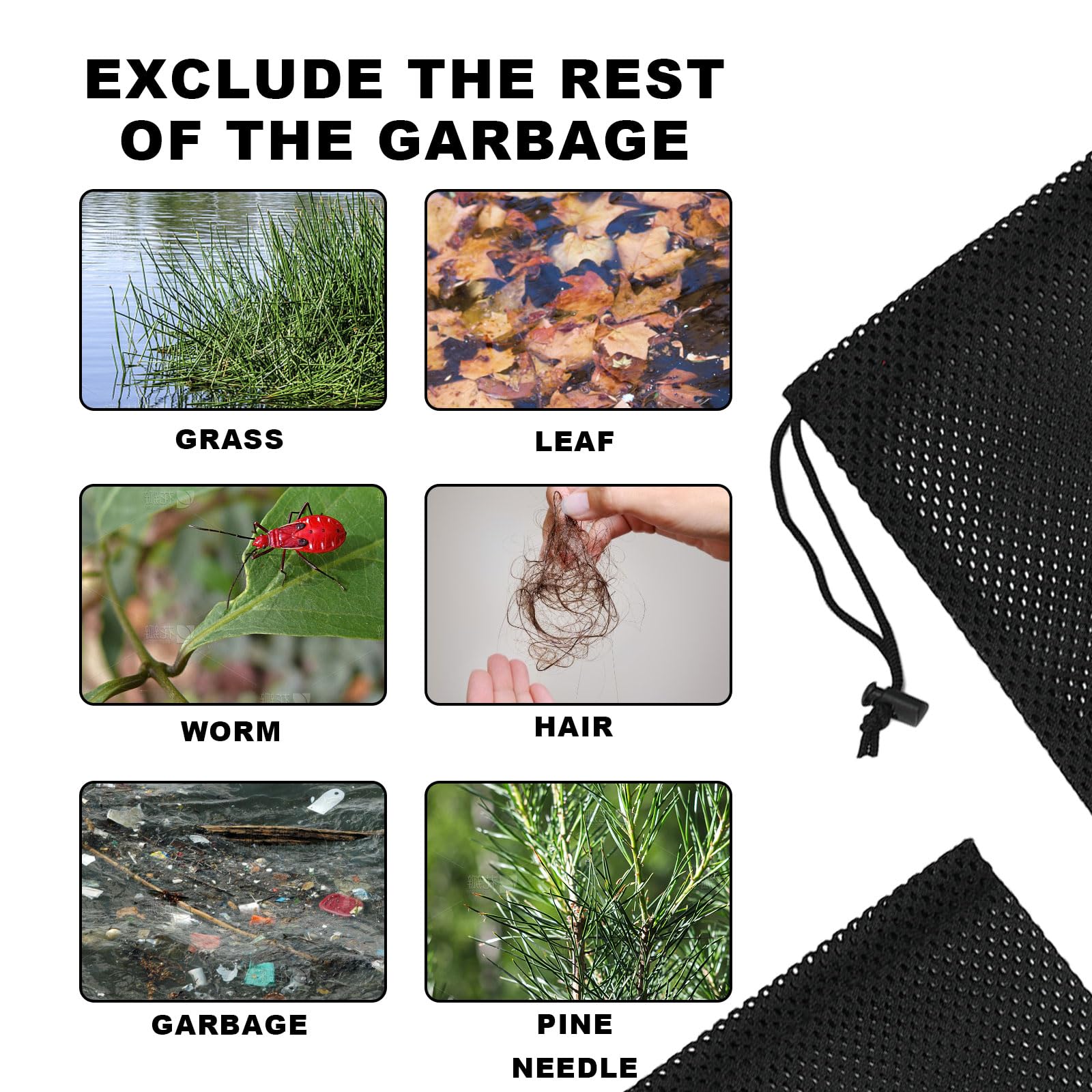 4 Pcs Pump Filter Bags for Aquarium Pond Garden - Mesh Net Bags for Water Filtration