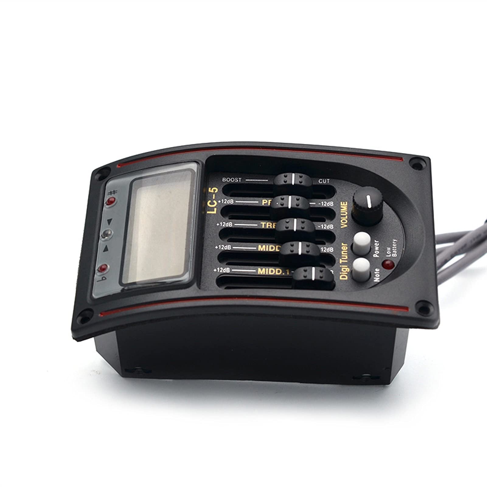 5-Band Acoustic Guitar Pickup & Preamp with Digital Tuner and Equalizer - Premium Guitar Electronics for Live Performance & Studio Recording