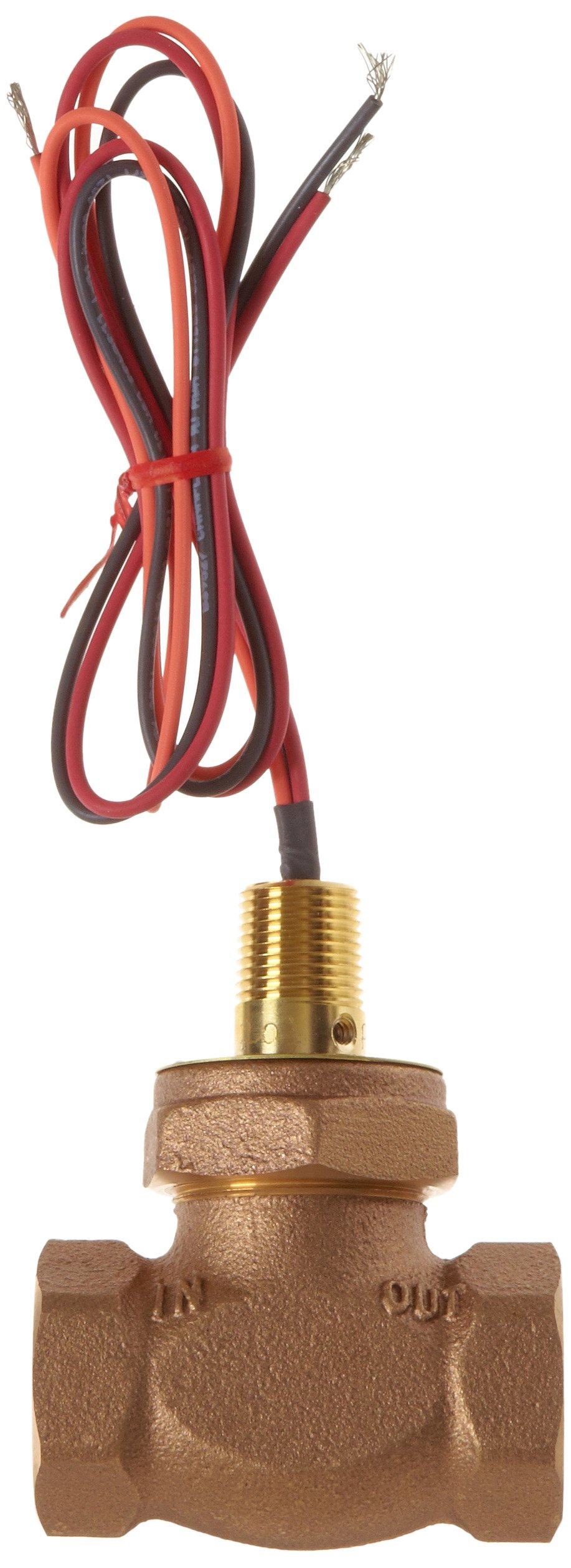 Gems Sensors FS-200 Series Bronze Flow Switch - Inline Shuttle Type, 16 GPM Flow Setting, 1-1/4