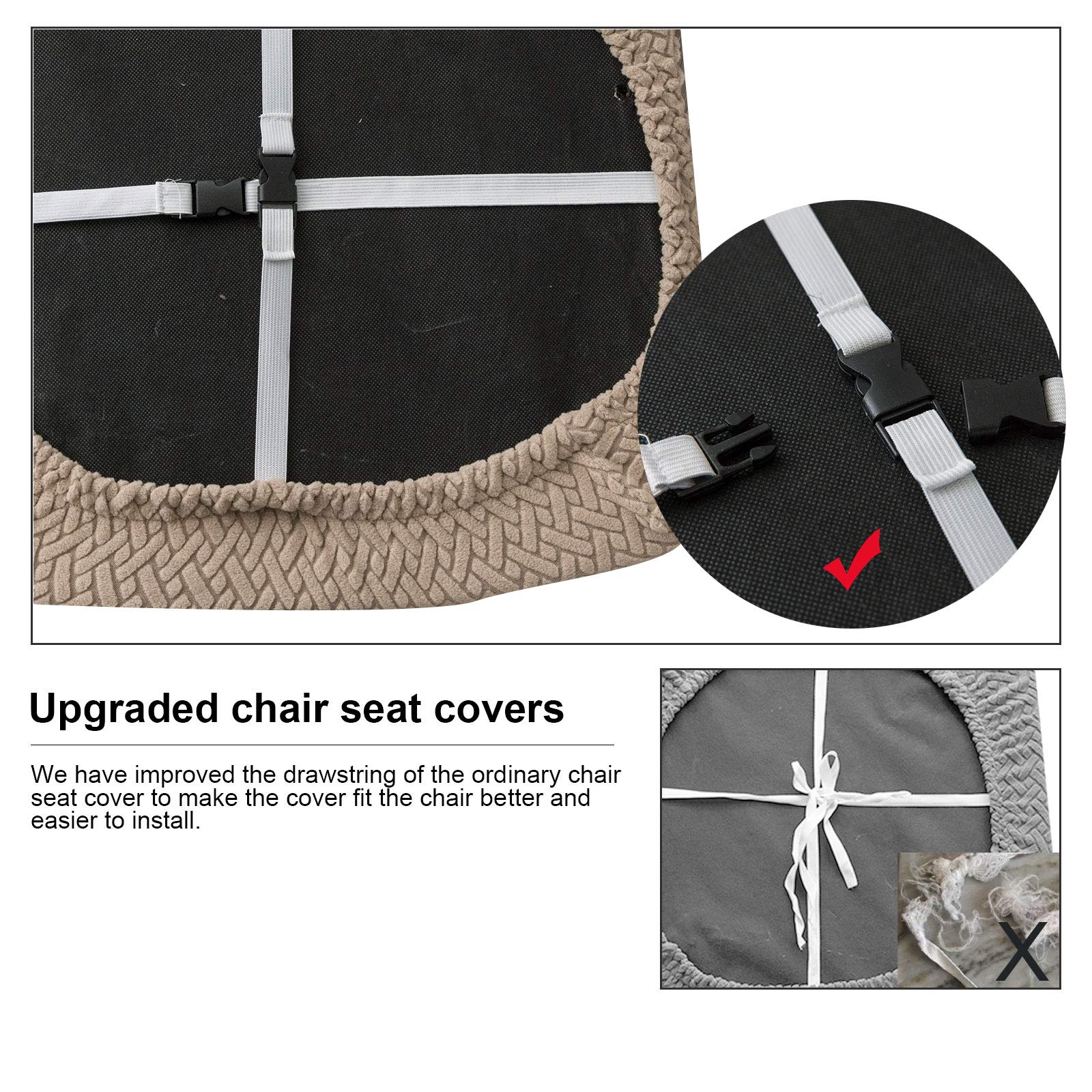 Genina Dining Chair Covers 2-Pack - Taupe for Kitchen & Home Decor