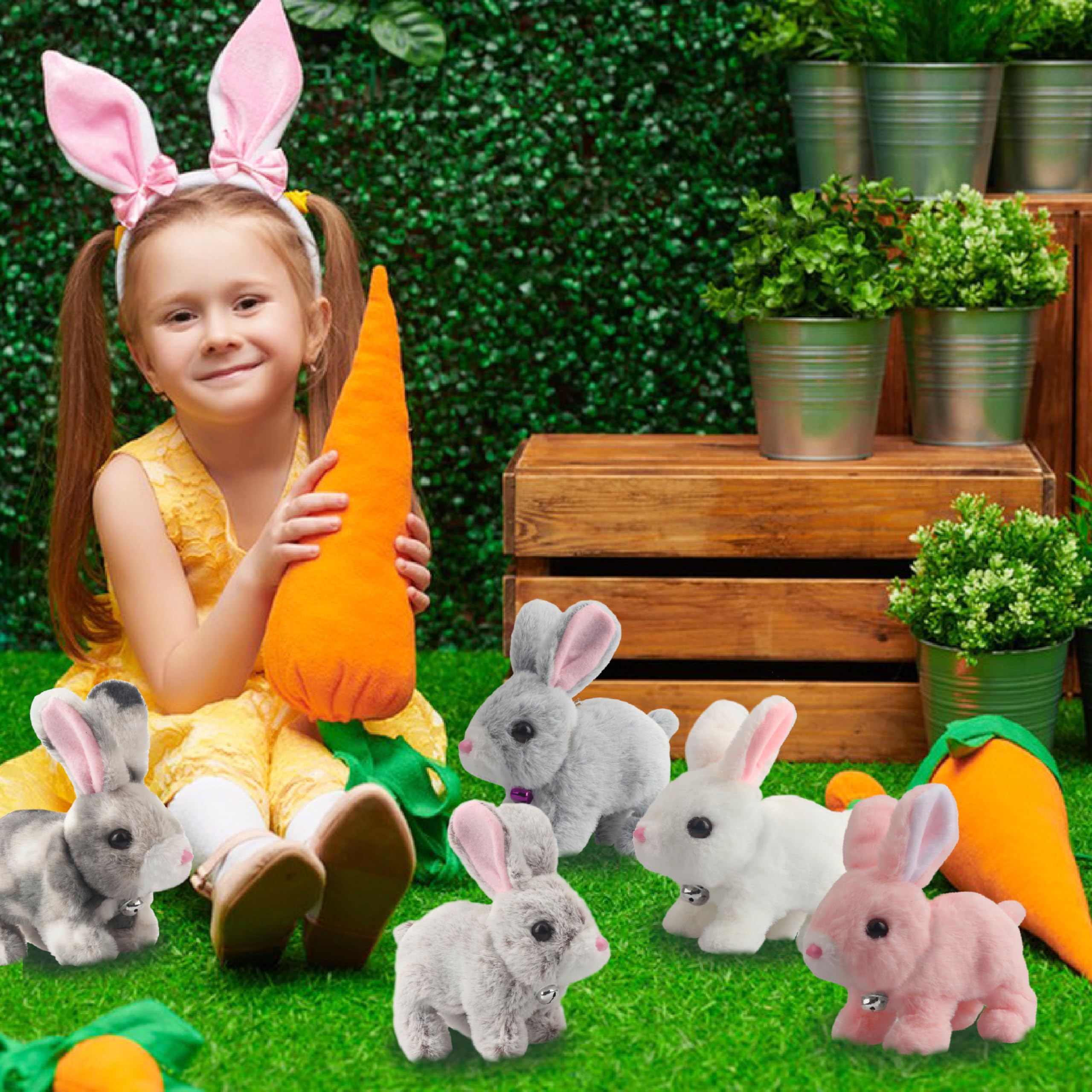 Realistic Interactive Plush Hopping Rabbit Toy for Toddlers & Kids - Walking, Wiggling Ears, Twitching Nose with Sounds - Perfect Easter, Christmas & Birthday Gift (Brown) | Fun Learning Pet Companion for Playtime & Bedtime
