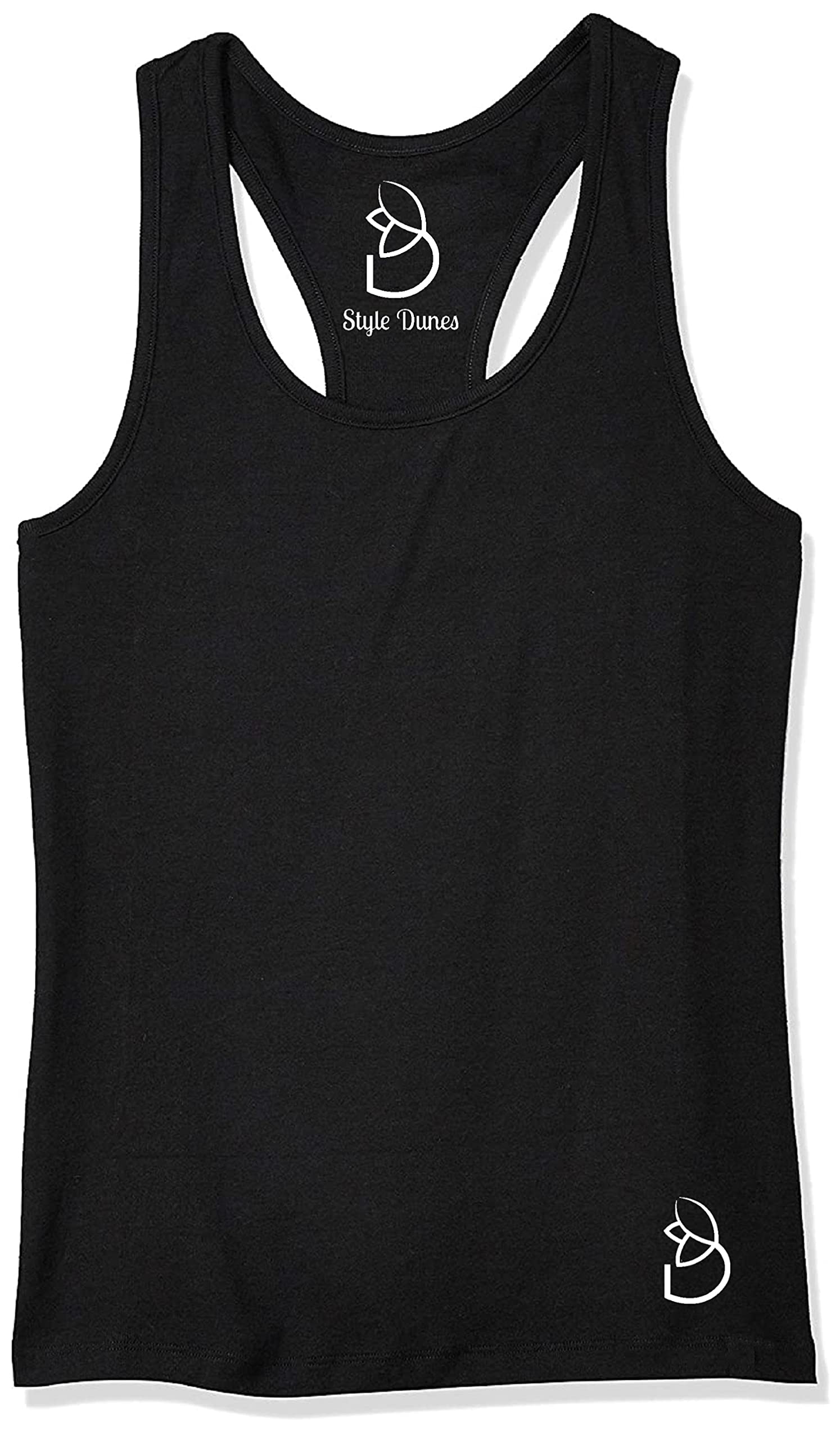 Style Dunes Women's Cotton Racerback Tank Top - Soft Breathable Summer Casual Wear for Gym, Yoga, Beach & Everyday Outfits