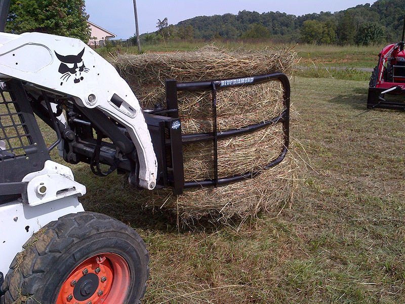 Blue Diamond® Bale Squeeze Attachment for Tractors - Heavy Duty Hay Bale Handling Equipment for Farming & Agriculture | Perfect for Livestock Feed Management & Barn Organization