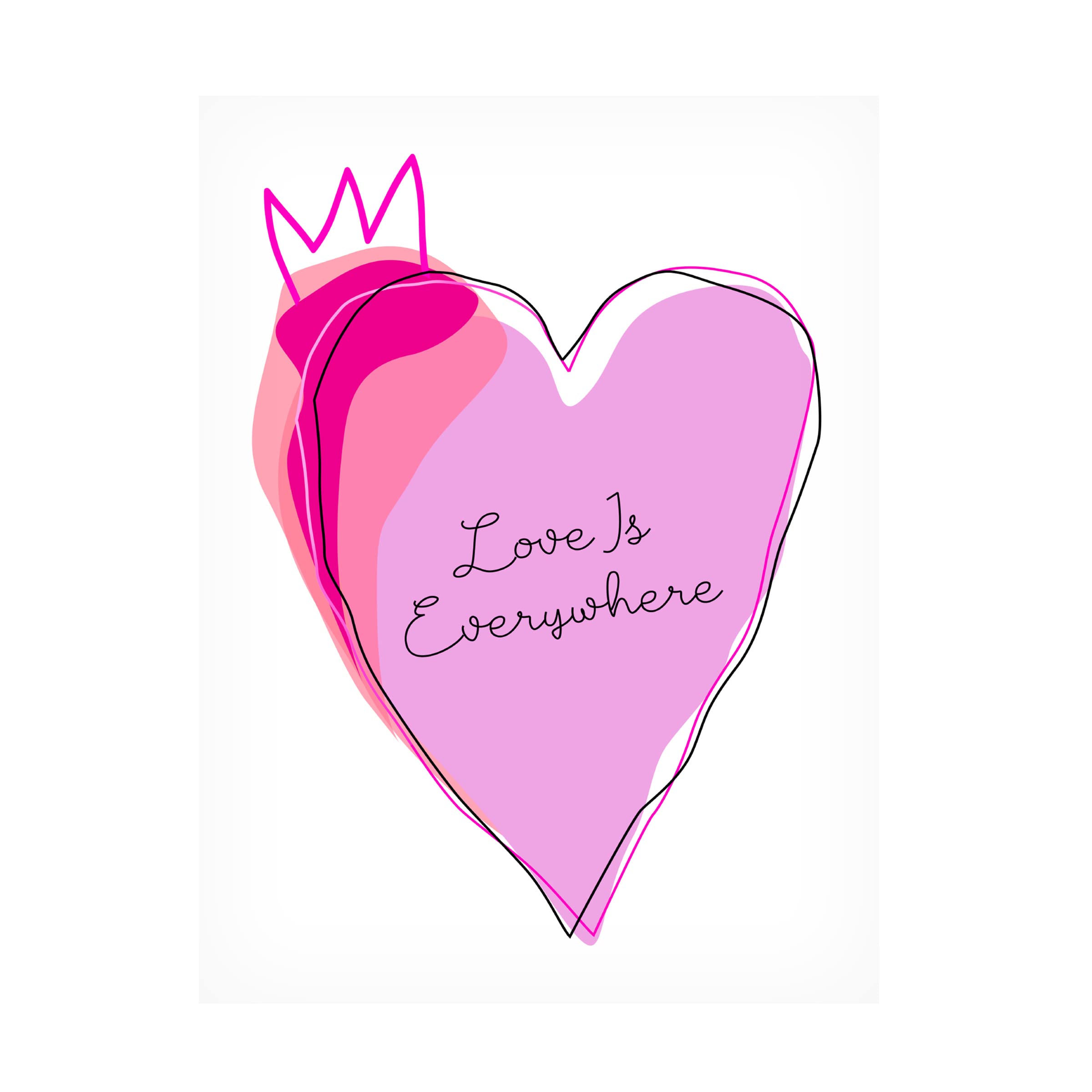 Trademark Fine Art 'Love is Everywhere' Canvas Wall Art by Ayse - Romantic Home Decor for Living Room, Bedroom & Office