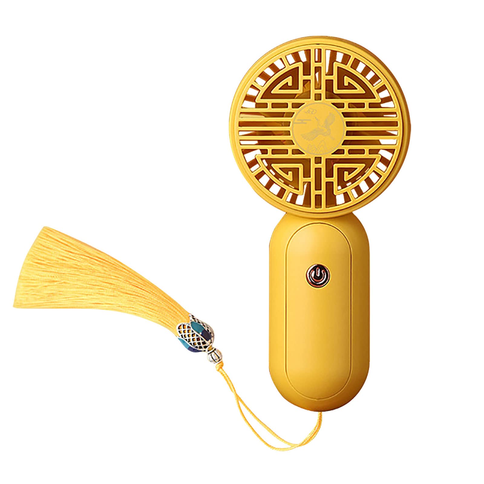 Portable USB Rechargeable Handheld Fan with Chinese-Style Tassel - Mini Cooling Fan for Summer, Travel, Office & Outdoor Use - Perfect Holiday Gift for Women & Men