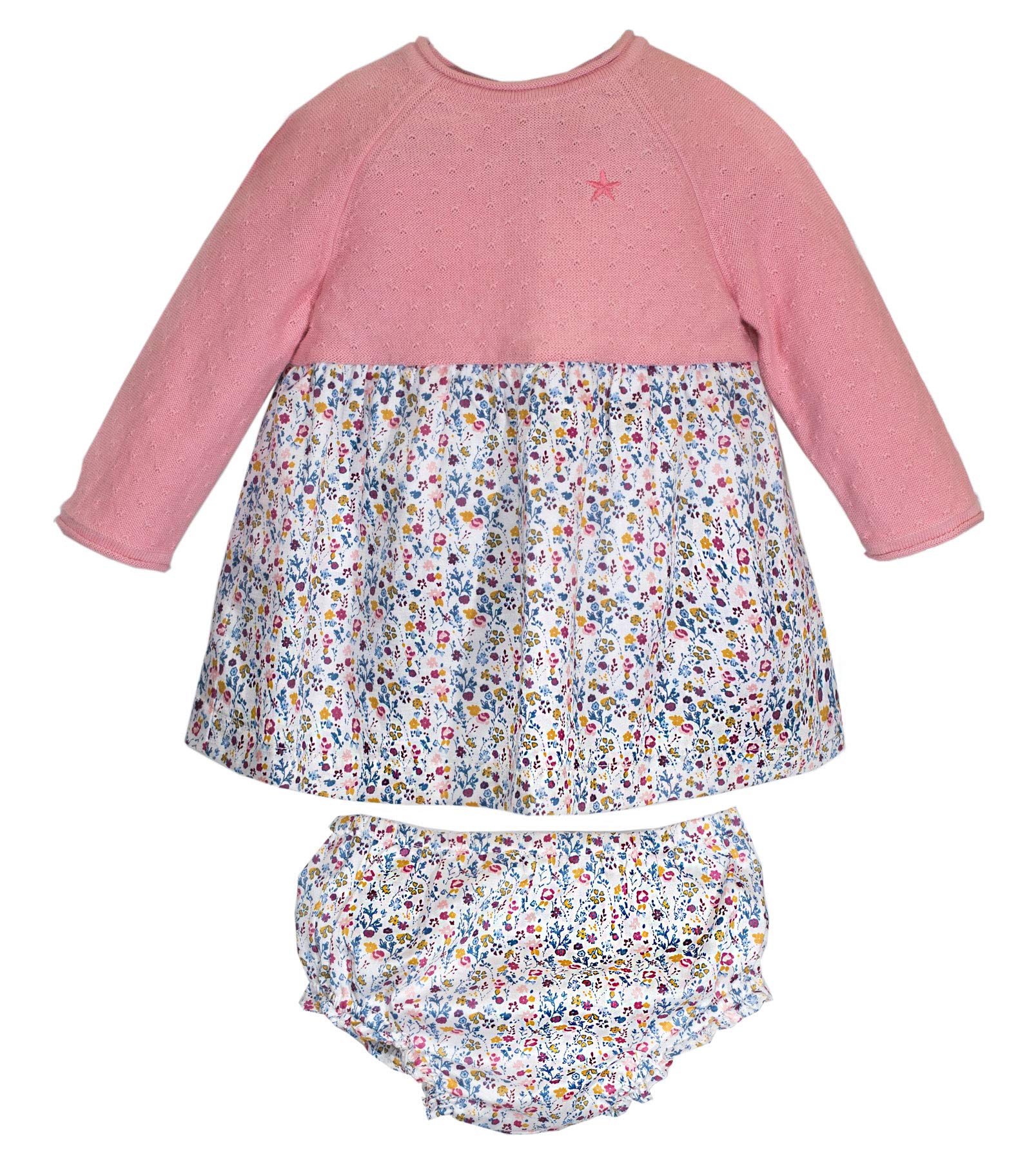 Floral Long-Sleeve Baby Girl Dress Set | Soft Cotton Casual Outfit | Perfect for Birthday Parties, Photo Shoots & Daily Wear