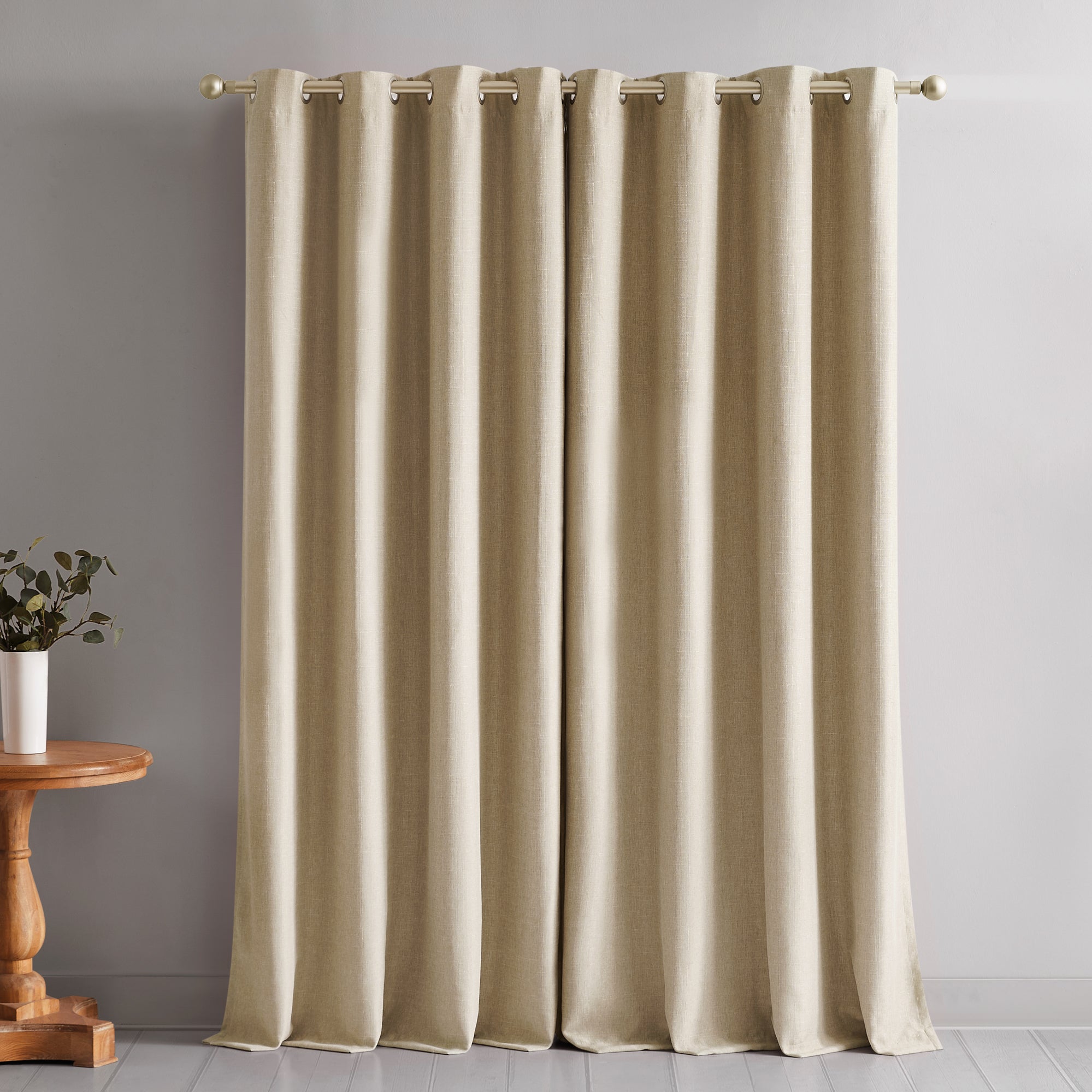 Meena Slub 100% Blackout Window Curtain Panels for Bedroom & Living Room - Thermal Insulated Light Blocking Drapes for Better Sleep & Privacy