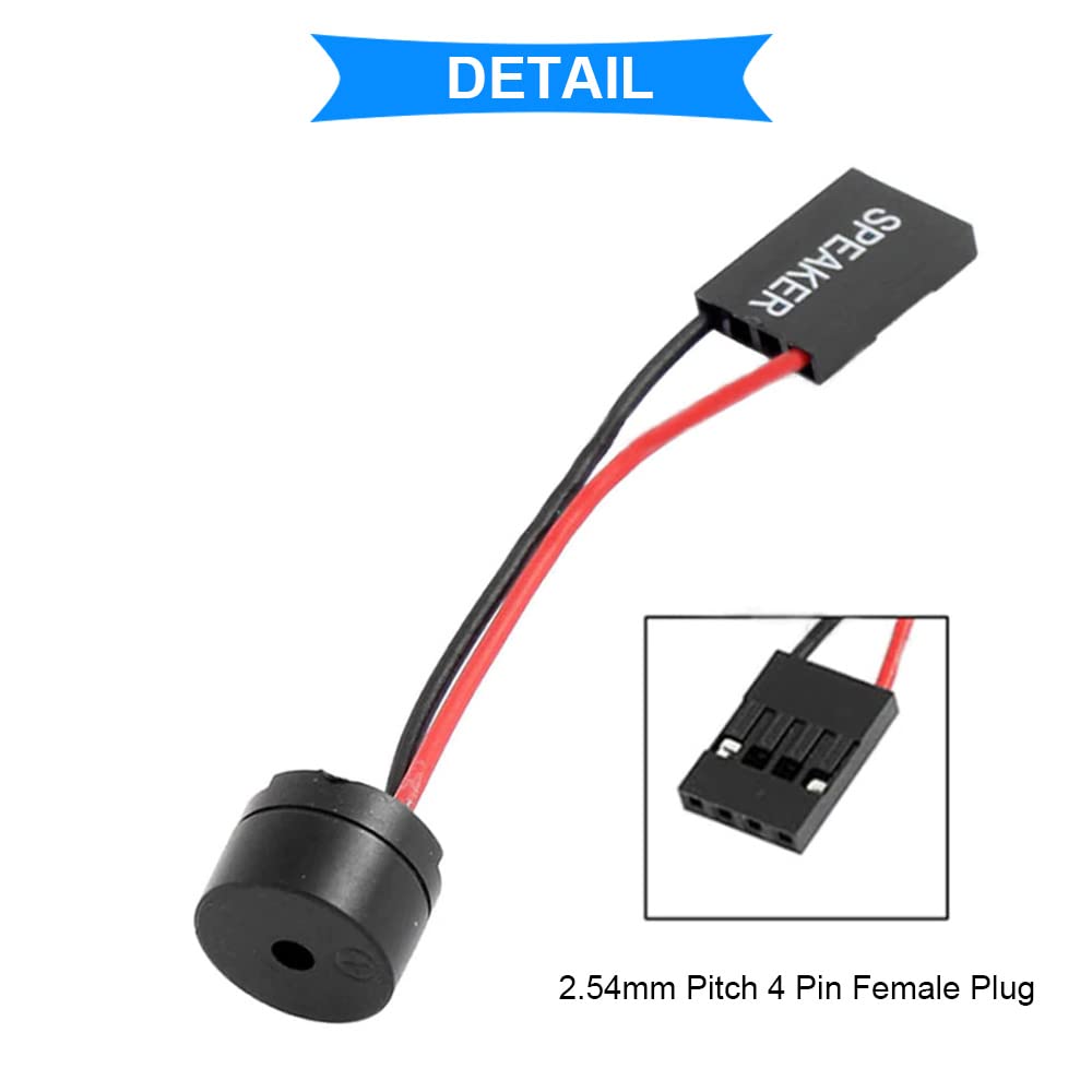10 Pcs Mini PC Motherboard Internal Speaker - Computer Case Mainboard BIOS Alarm Buzzer for Arduino & DIY Electronics with Dupont Extension Cable - Ideal for PC Builds, Troubleshooting & Electronic Projects