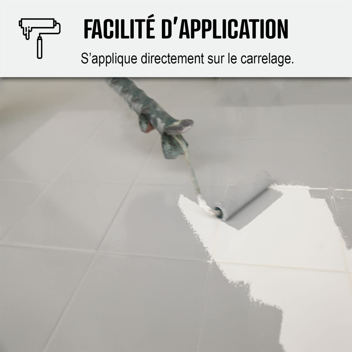 ARCAPOXY Tile Paint for Kitchen & Bathroom - 1 kg (Covers Up to 10 m² in 2 Coats) - Tele Gray 4 - RAL 7047 - Waterproof & Durable Ceramic Tile Paint - Perfect for Renovating Old Tiles in Kitchens, Bathrooms & Backsplashes