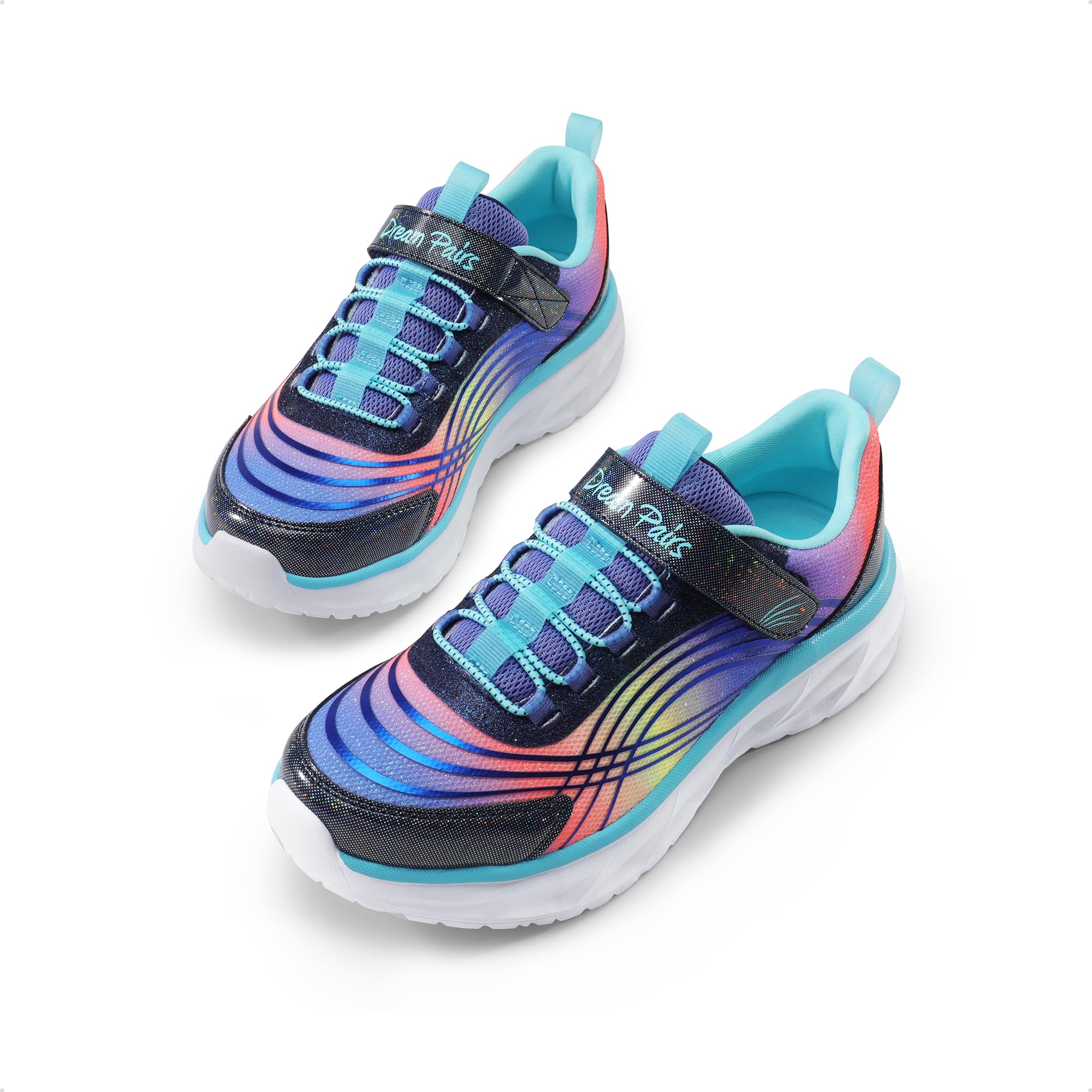 DREAM PAIRS Girls Sneakers - Sparkle ColorBurst Lightweight Running Shoes for Kids | Tennis, Casual Walking & Playtime Shoes for School, Sports & Everyday Wear