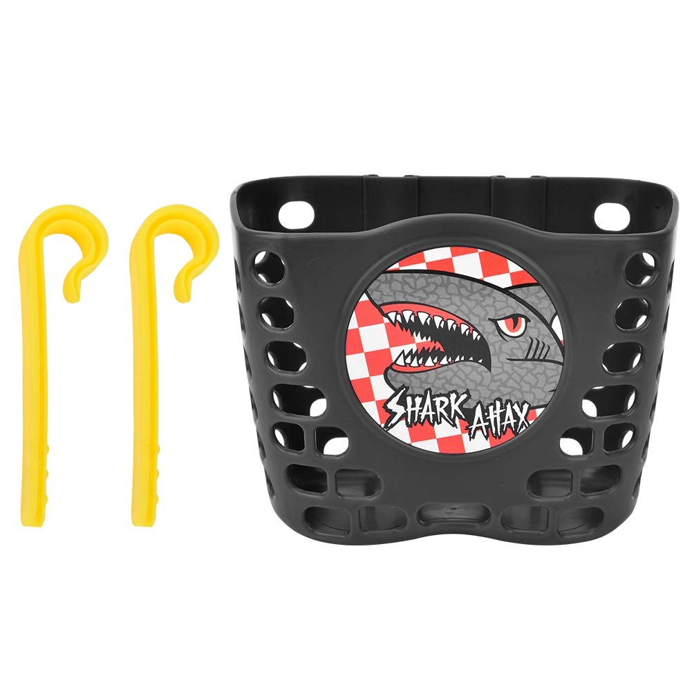 Durable Black Bike Basket for Kids - Front Mount Bicycle & Scooter Shopping Basket - Perfect for Outdoor Rides, Groceries, and School Supplies