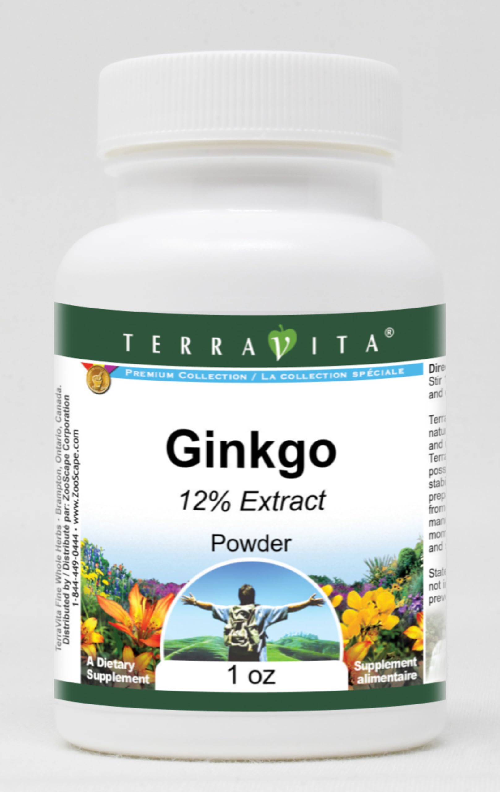 Premium 12% Ginkgo Biloba Powder Extract (1 oz) - Natural Brain Support & Memory Enhancer - Ideal for Cognitive Health, Focus, and Stress Relief