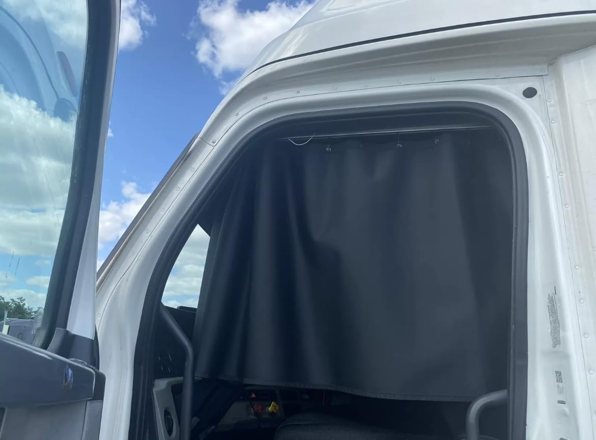 Freightliner Cascadia 2008-2025 Windshield Sun Shade Curtains - Left & Right Side Sun Protection for Truck Drivers | Blocks UV Rays & Reduces Heat in Cab