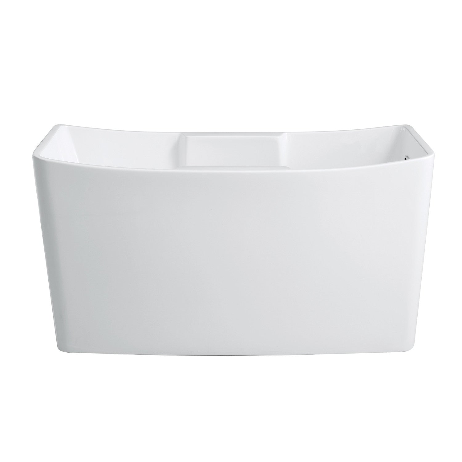 Aqua Eden 51 Inch Acrylic Freestanding Bathtub - Glossy White Rectangular Double Slipper Tub with Drain & Built-in Seat | Perfect for Spa-Like Bathroom Relaxation & Luxury Home Decor