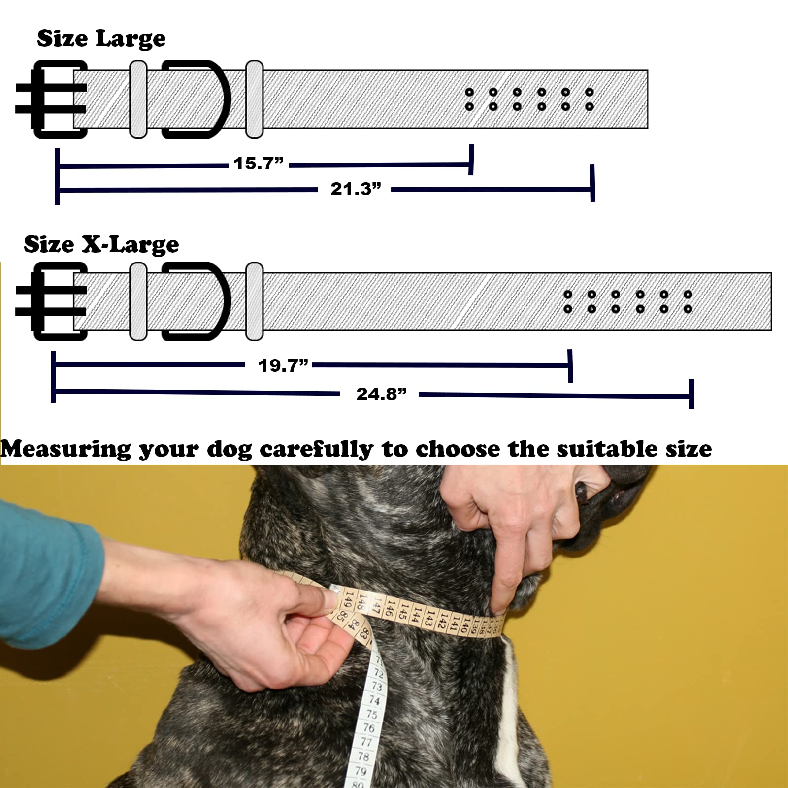 Heavy Duty Adjustable Dog Collar - 2 Inch Wide Military Grade Nylon Collar for Large Dogs with Metal Buckle & D-Ring | X-Large Black | Perfect for Training, Walking & Outdoor Adventures