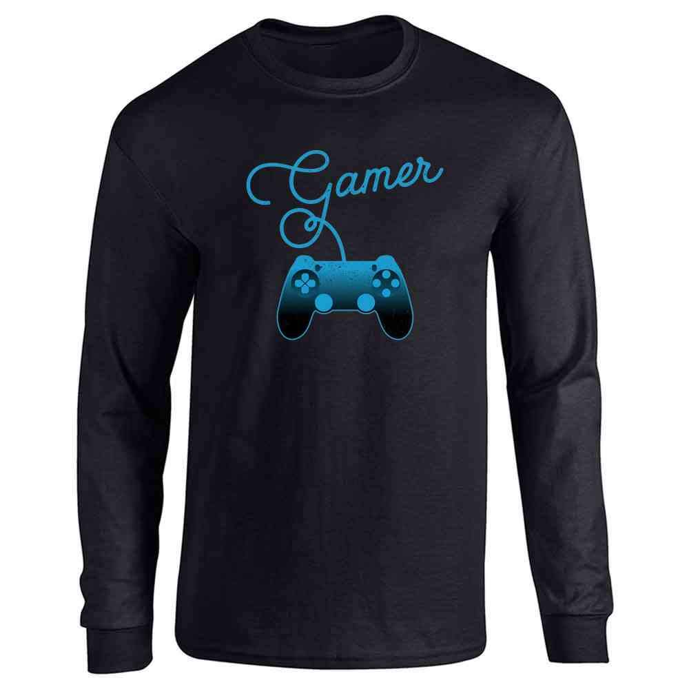 Pop Threads I'm a Gamer PS Controller Video Games Long Sleeve T-Shirt - Perfect for Gaming Enthusiasts & Casual Wear