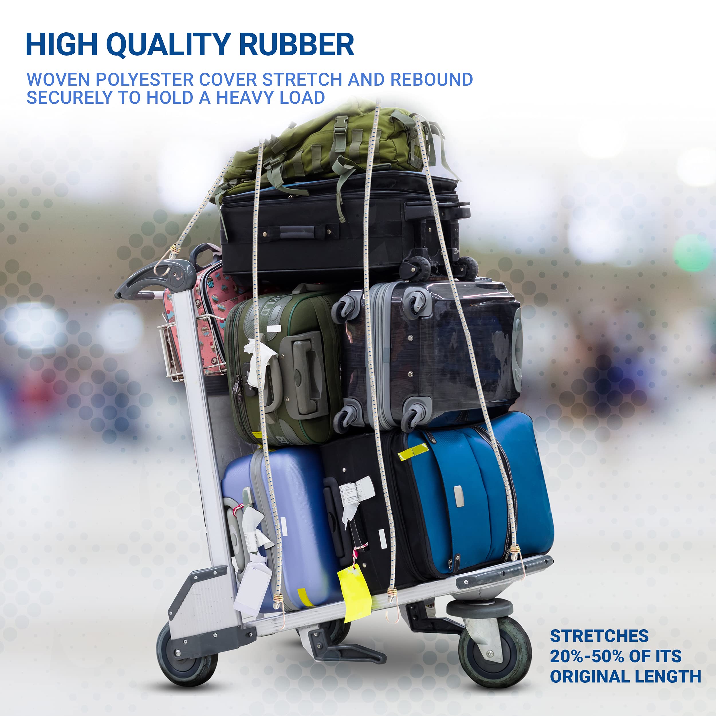 Heavy Duty Bungee Cords with Steel Hooks - 60