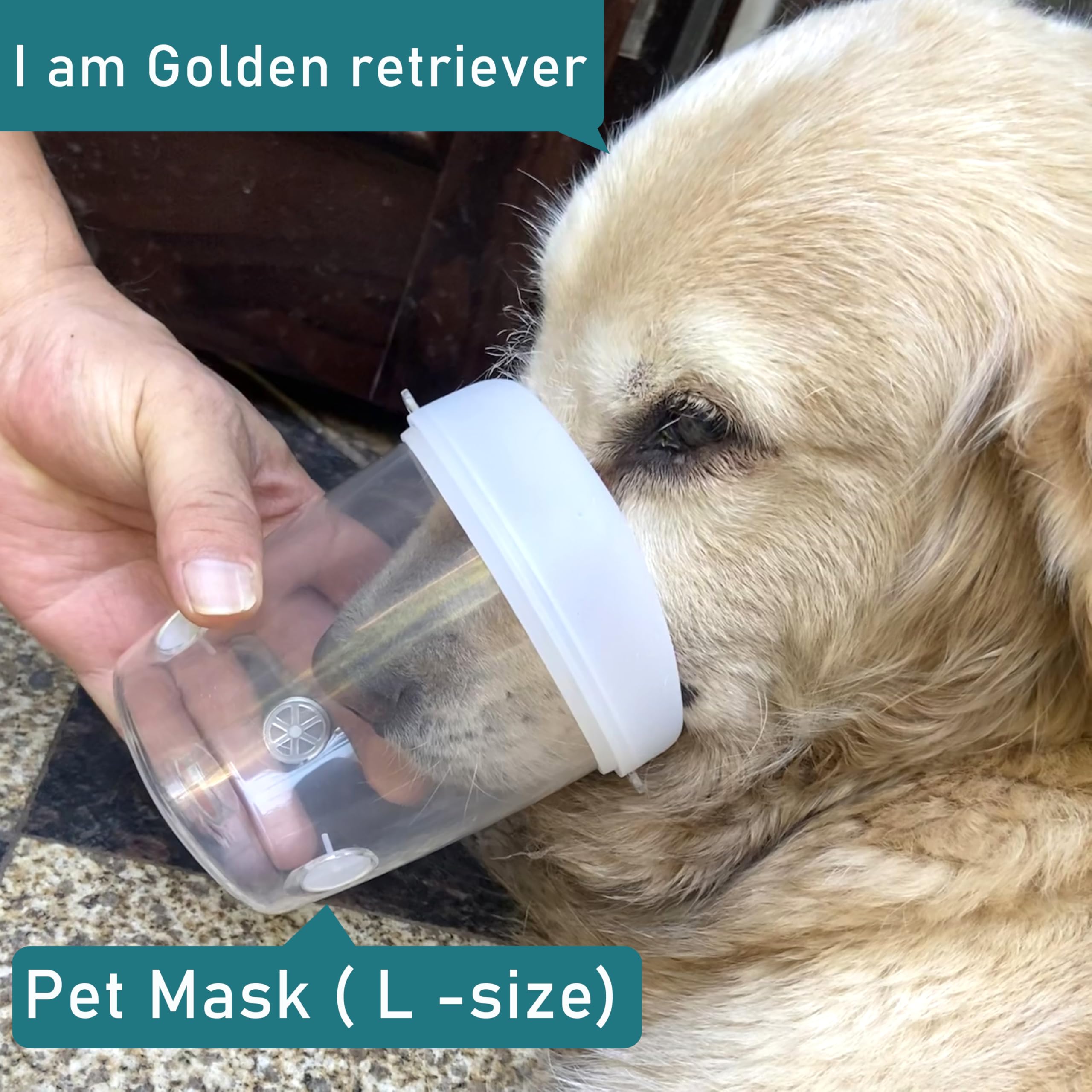 Pet Oxygen Mask for Dogs & Cats - Large Size Dog Inhaler Mask for Respiratory Support - Perfect for Emergencies, Vet Visits & Home Care