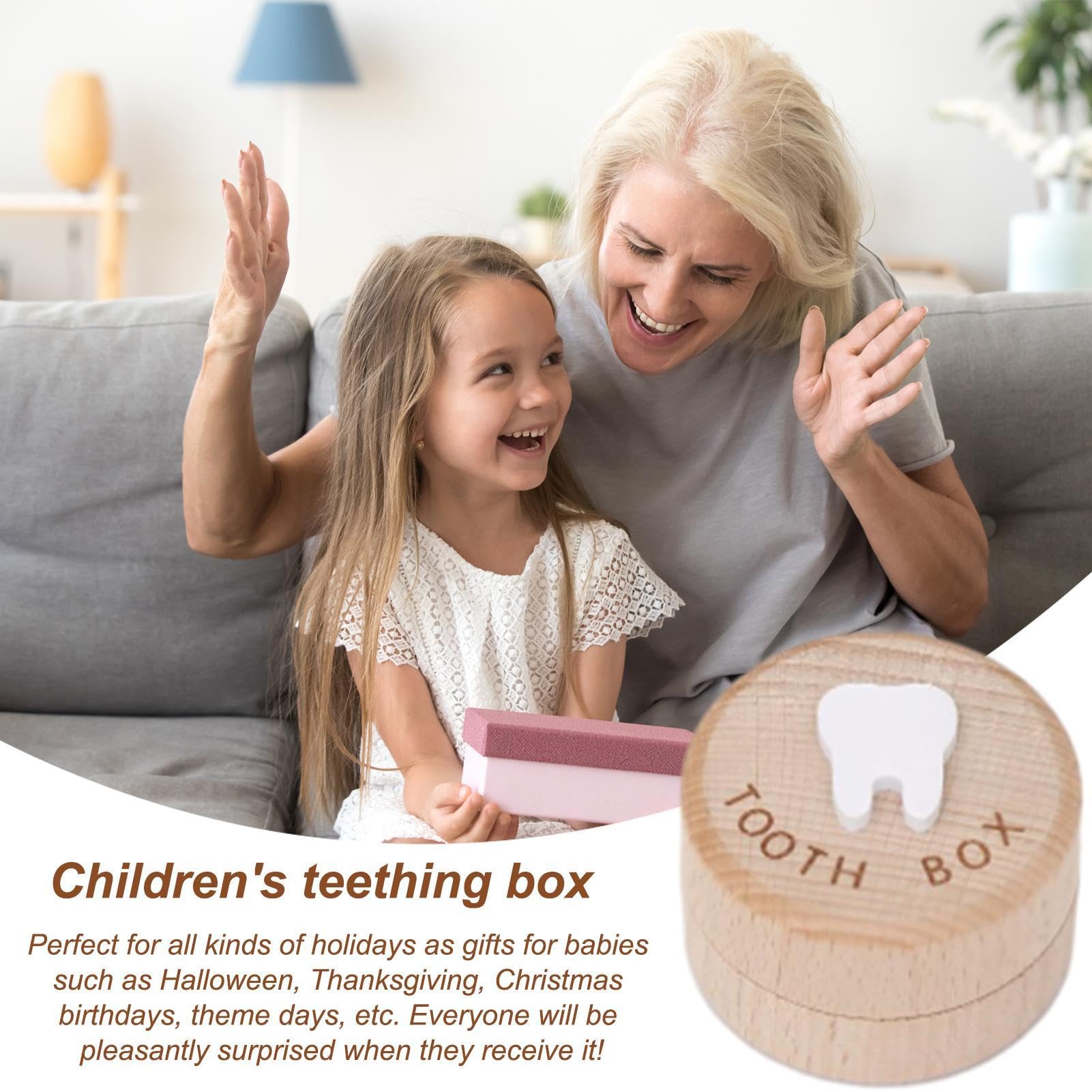 Wooden Baby Tooth Keepsake Box for Boys & Girls - First Tooth Memory Storage Container | Fairy Tooth Saver Gift for Baby Shower, Birthday & Special Occasions | Perfect for Preserving Childhood Memories & Milestones