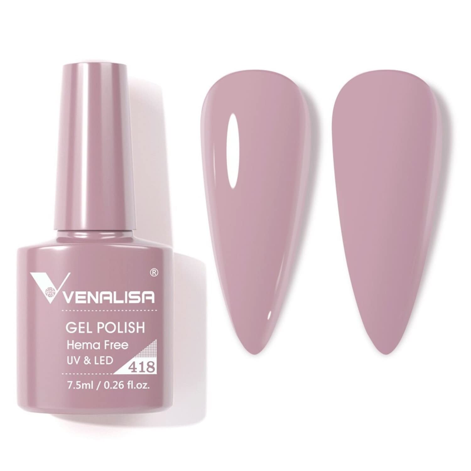 VENALISA 7.5ml #418 Soak Off UV LED Gel Nail Polish - Long Lasting Salon Quality Manicure Gel for Nail Art - Cures with UV/LED Light - Perfect for Home, Salon & DIY Nail Designs