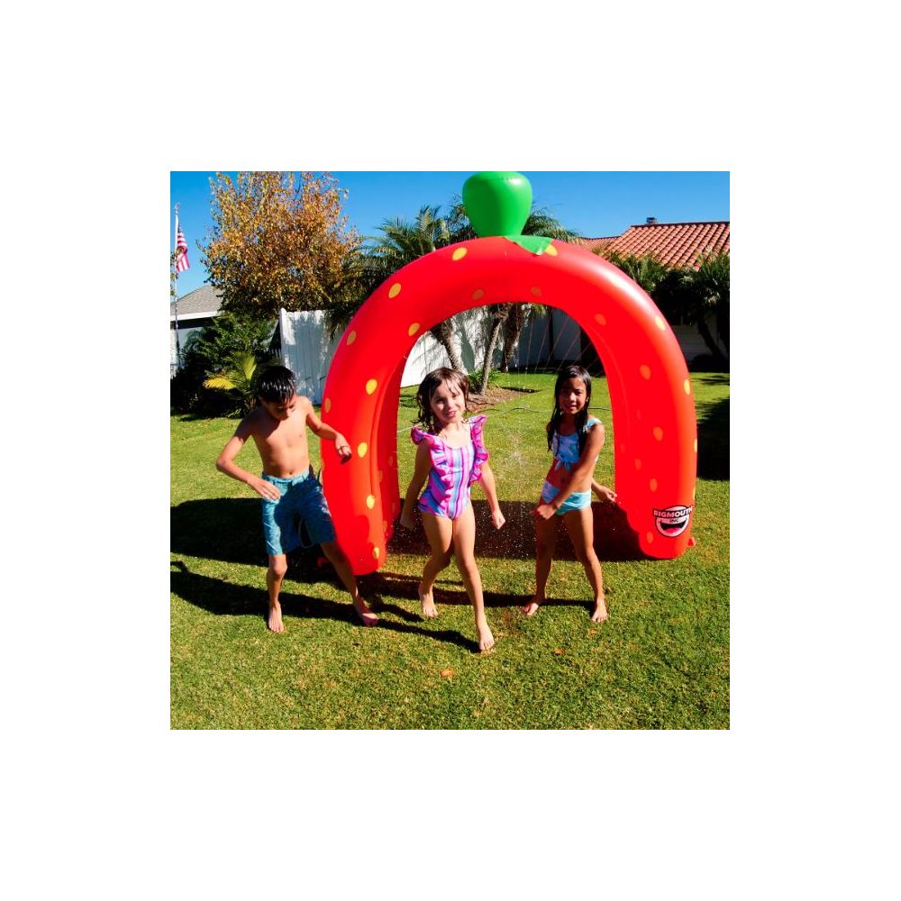 BigMouth 22 BYS 4316 SC Inflatable 6ft Tunnel Yard Sprinkler for Kids - Red Outdoor Water Play Toy for Summer Backyard Fun, Pool Parties & Birthday Celebrations