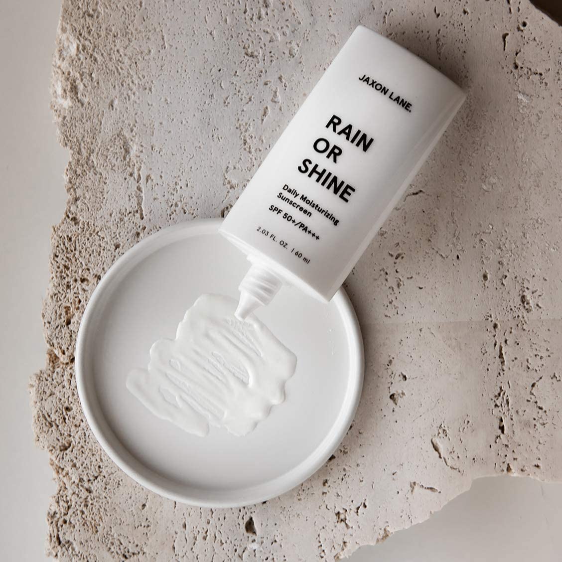 RAIN OR SHINE Anti-Aging Face Sunscreen SPF 50 - Green Tea & Hyaluronic Acid Moisturizer with Vitamin E, Ginseng & Licorice Root - Fragrance Free Daily Sun Protection for Clear Skin (2.03 Oz) - Perfect for Outdoor Activities, Beach Days & Daily Skincare Routine